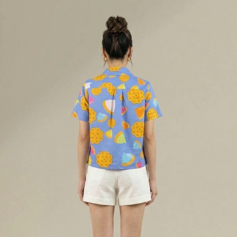 T9510 - Biskut Butang Boxy Shirt