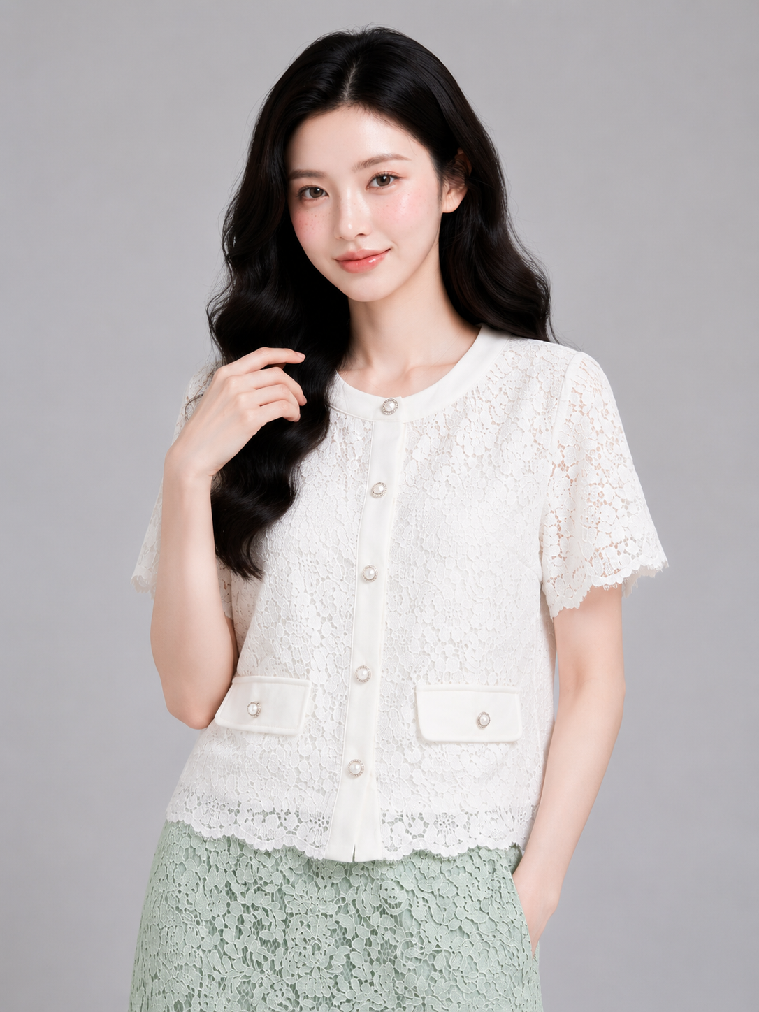 923090 Celestine Lace Cardigan