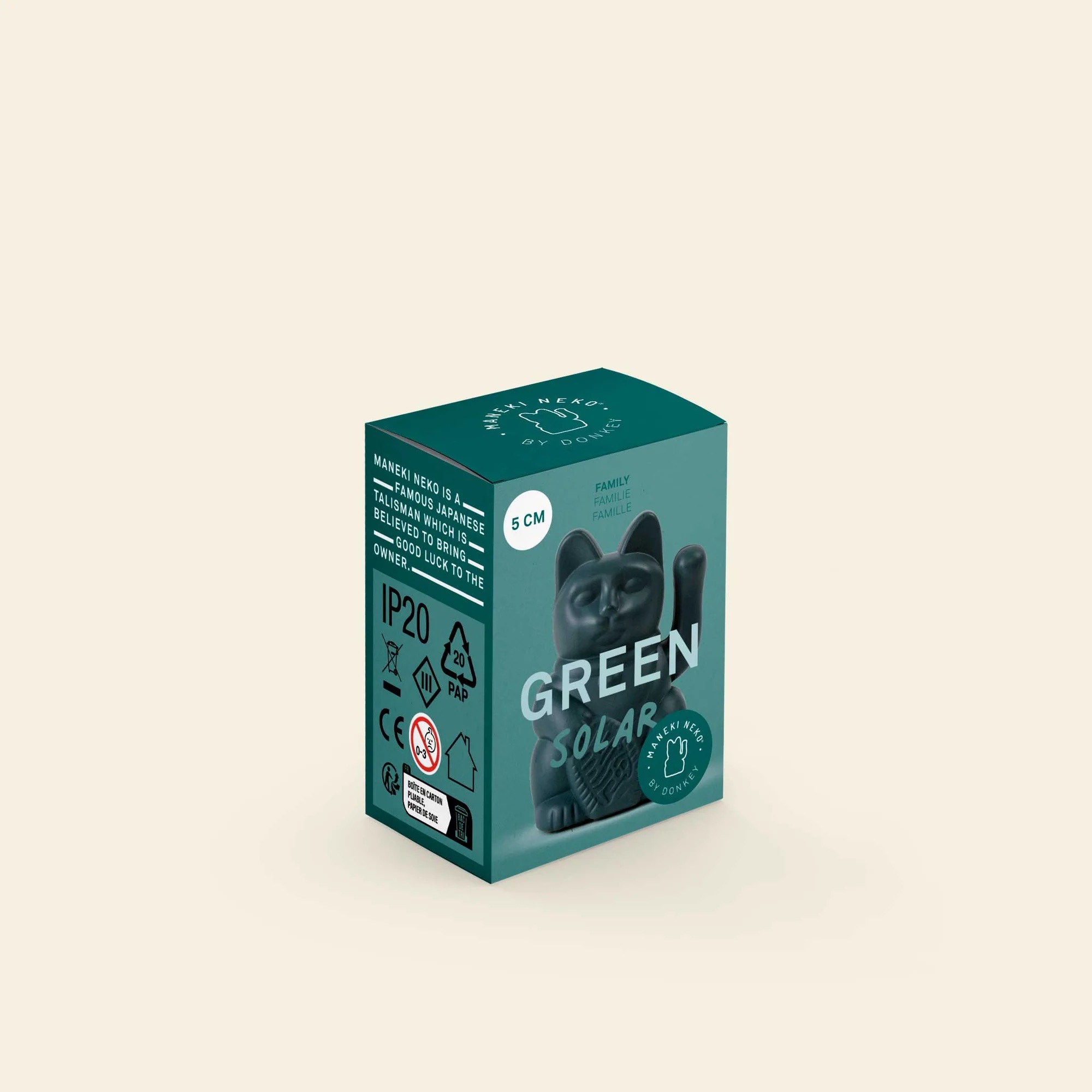 📦訂購 Donkey Products Lucky Cat Solar (GREEN) 綠色 太陽能 招財貓