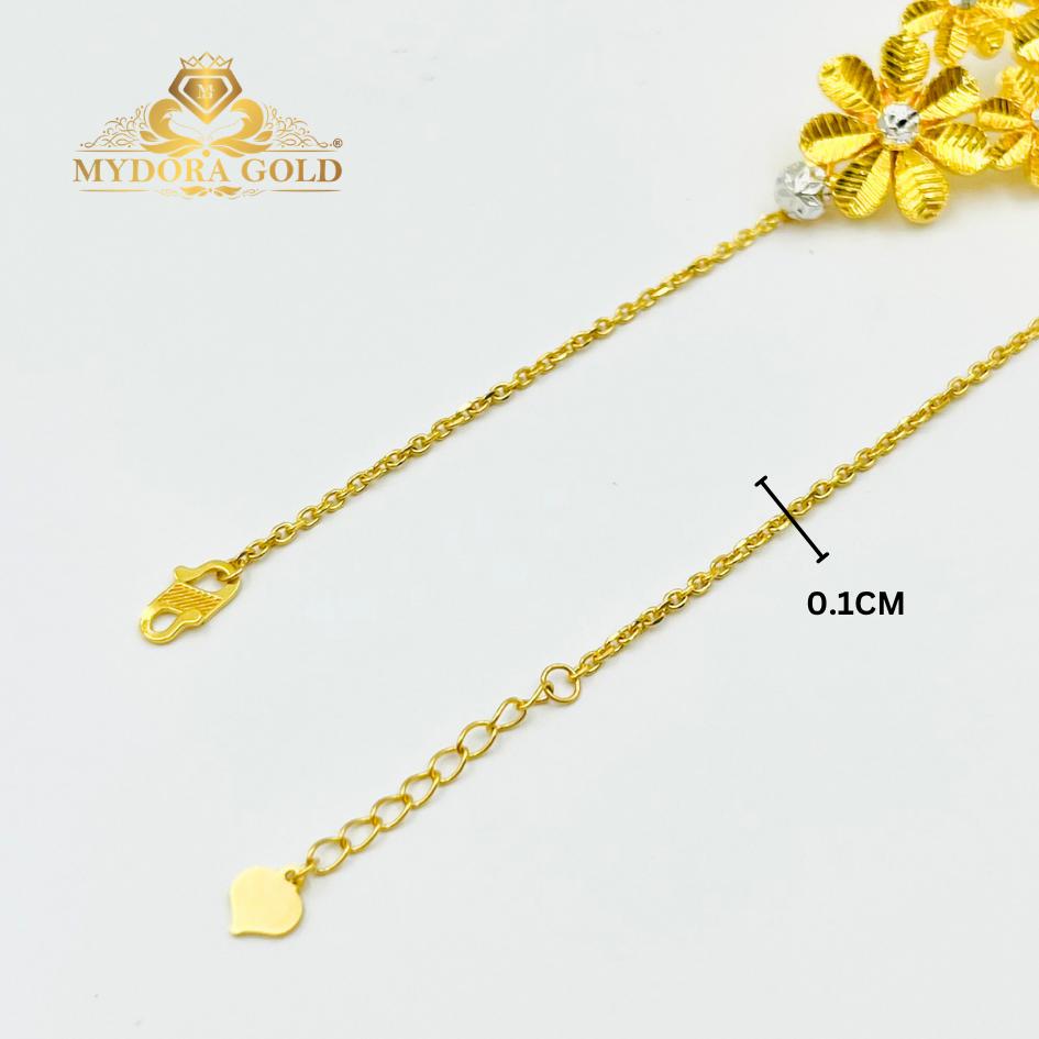 MYDORA Rantai Tangan Luxe Blooms l EMAS 916/22K