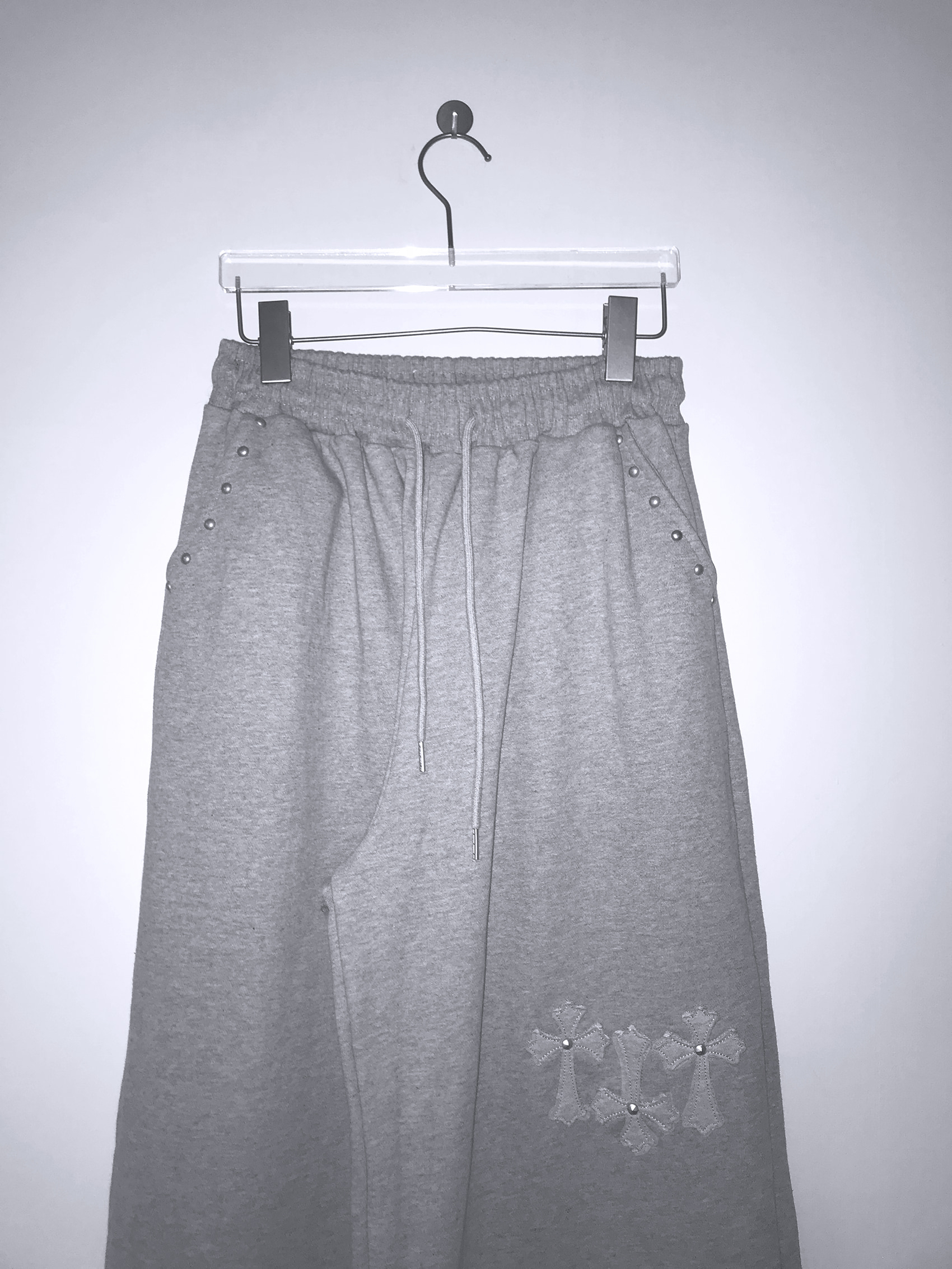 Studded Cross Wide Leg Sweatpants