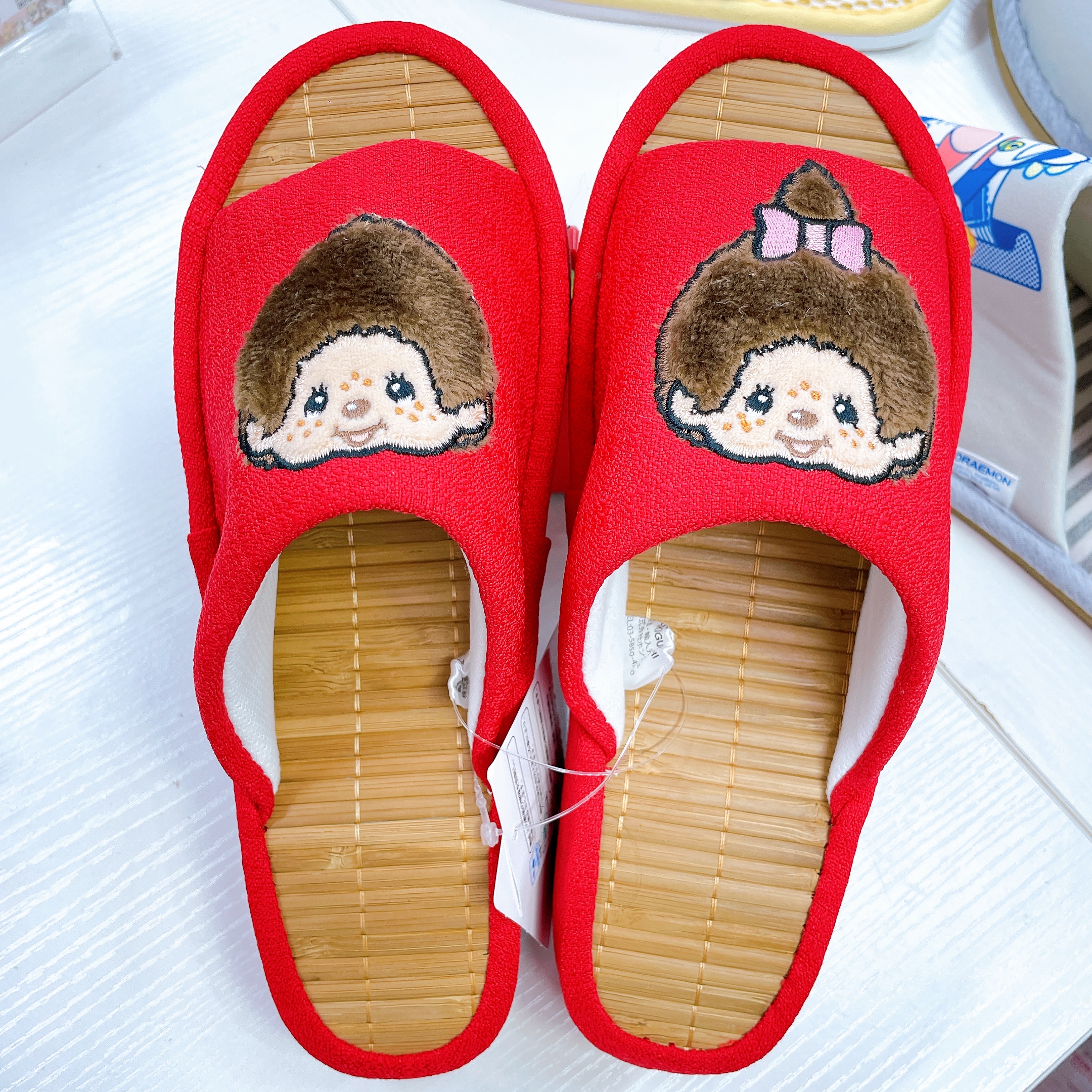 日本直送monchhichi 新款竹蓆家居拖鞋 23-25cm