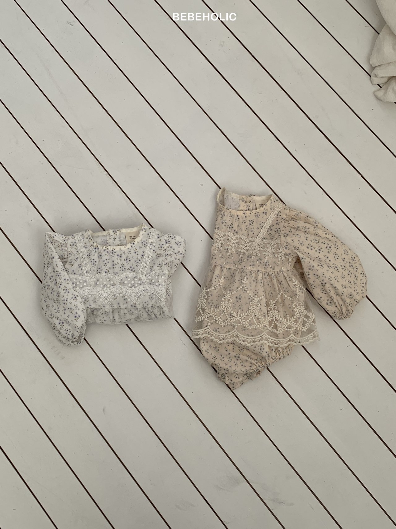 🌸預訂 韓國直送🌸🇰🇷BEBEHOLIC兩色碎花蕾薄紗長袖包屁裙