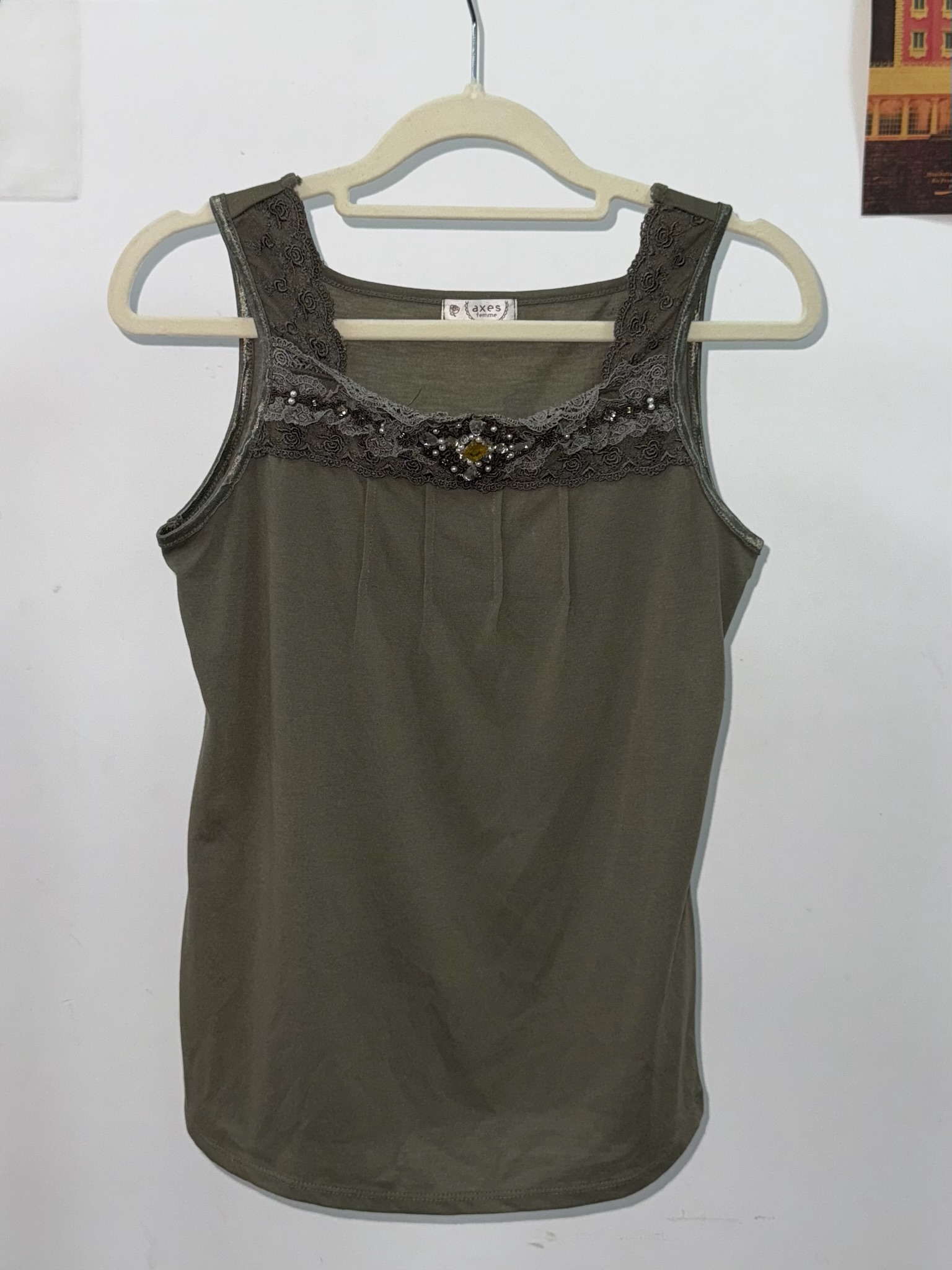 Axes Femme Moss Green Lace Camisole