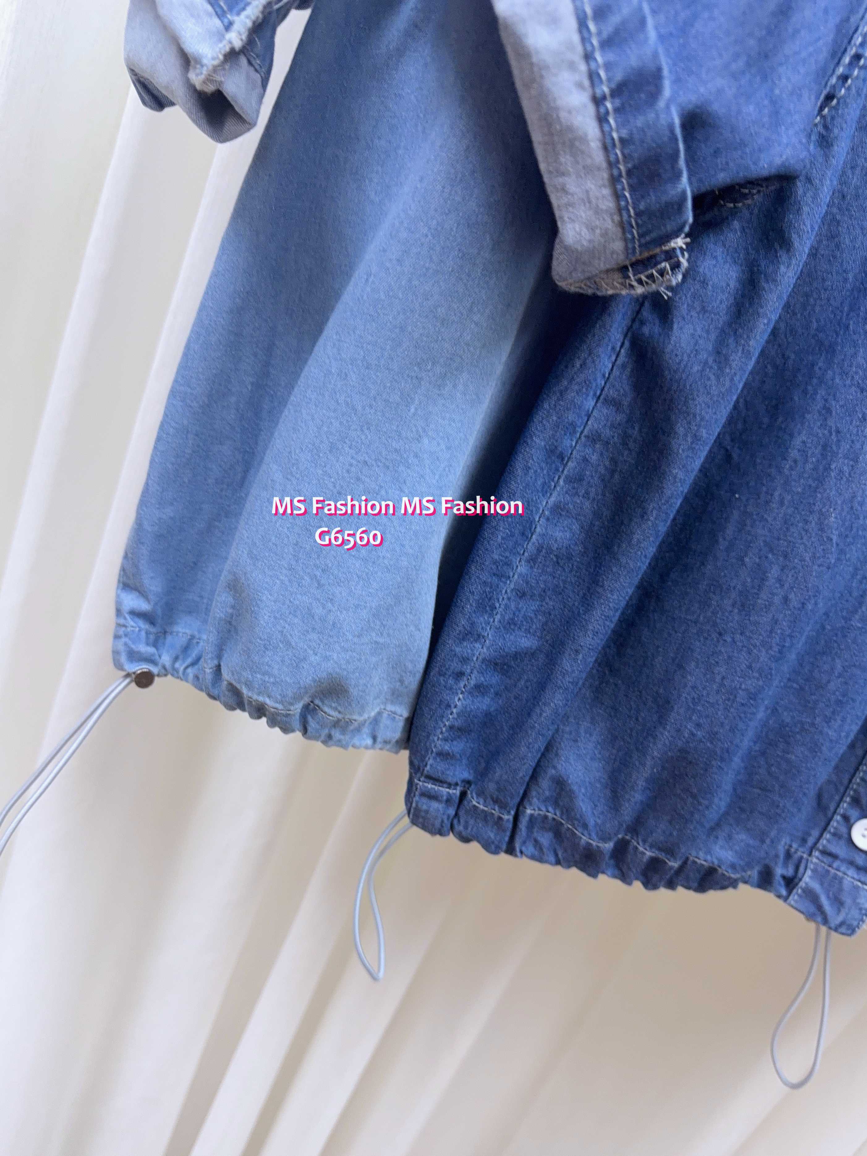 G6560 反領拼lace牛仔恤