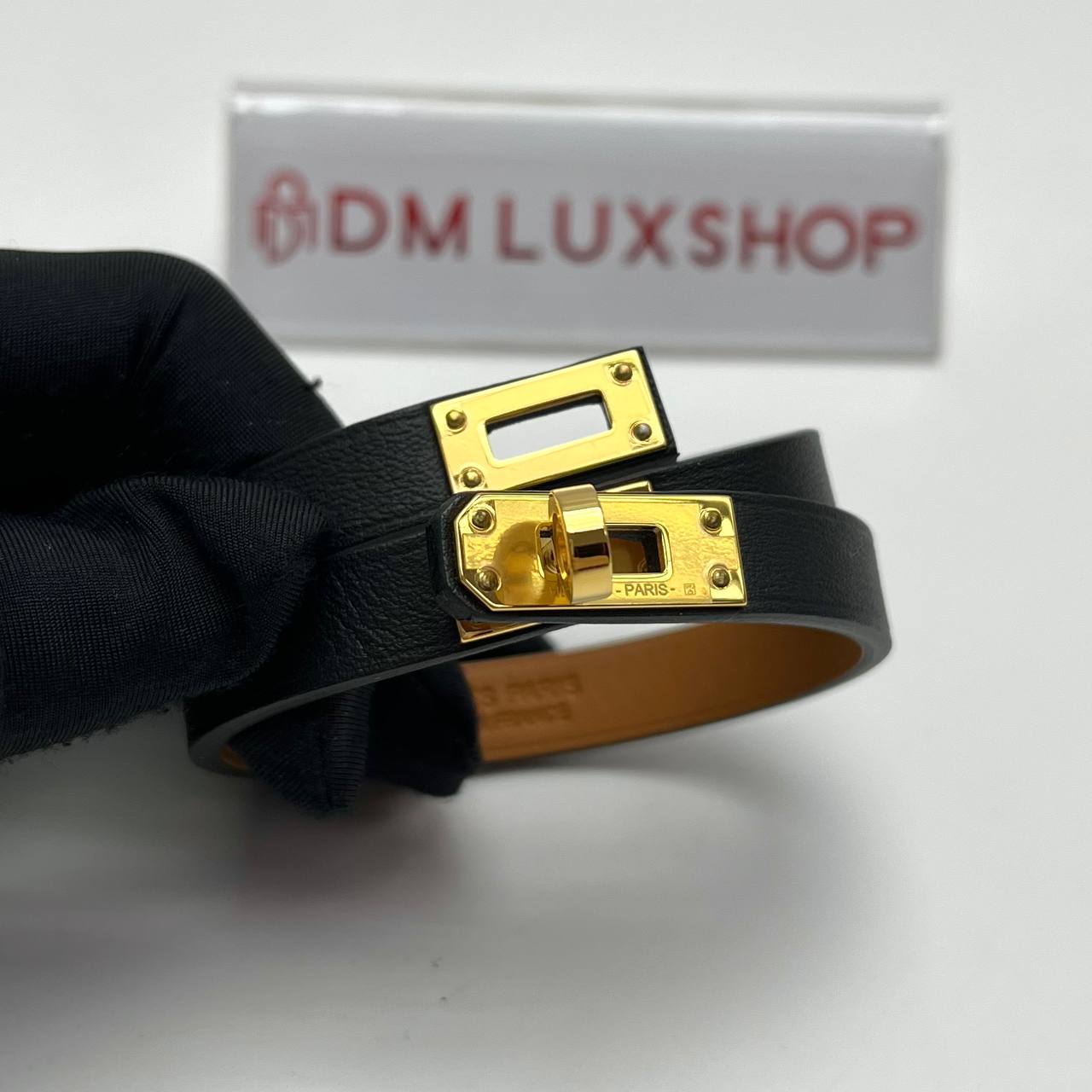Hermes Kelly Double Tour Bracelet Noir