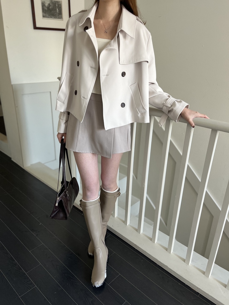 Front-Overlap Skorts (Mocha Beige)