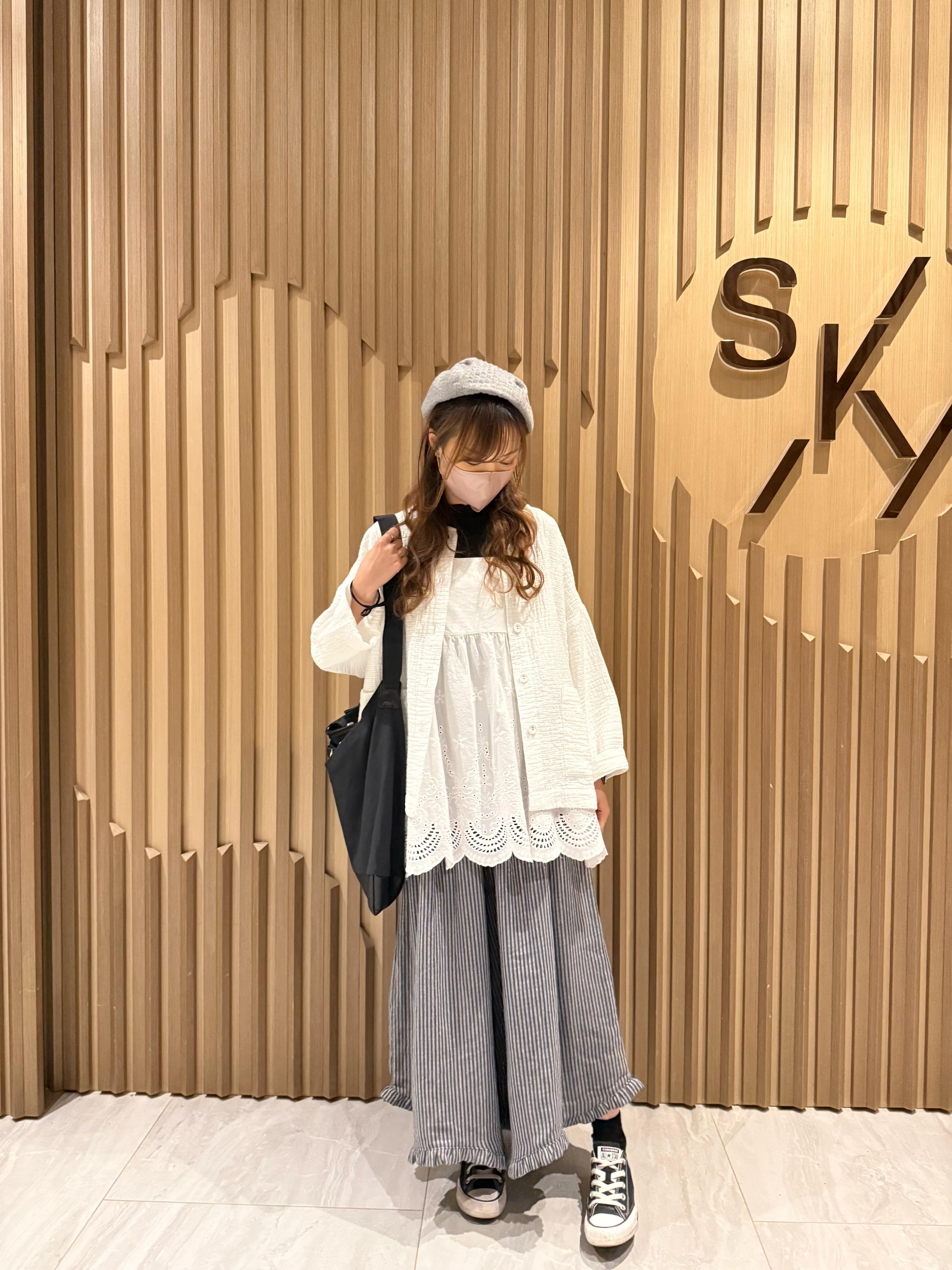 直間捲邊闊腳裙褲