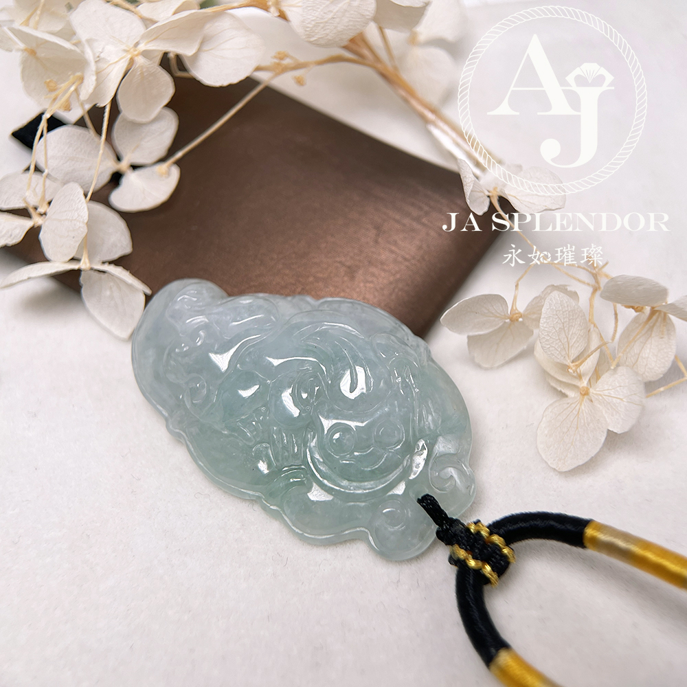JN-1538 天然翡翠A玉 冰糯晴綠招財鎮宅貔貅挂件