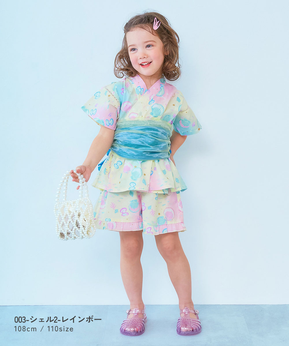 🆕【⭐訂購⭐】🌀 🇯🇵 日本直送 優雅荷葉褶邊 女童 #甚平 套裝［10款選］ 🌀 [ELCA-0259][260427]