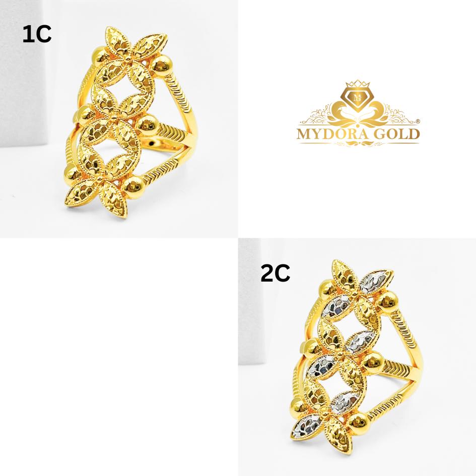 MYDORA Cincin Bunga Tri-Marissa (5G) l EMAS 916/22K