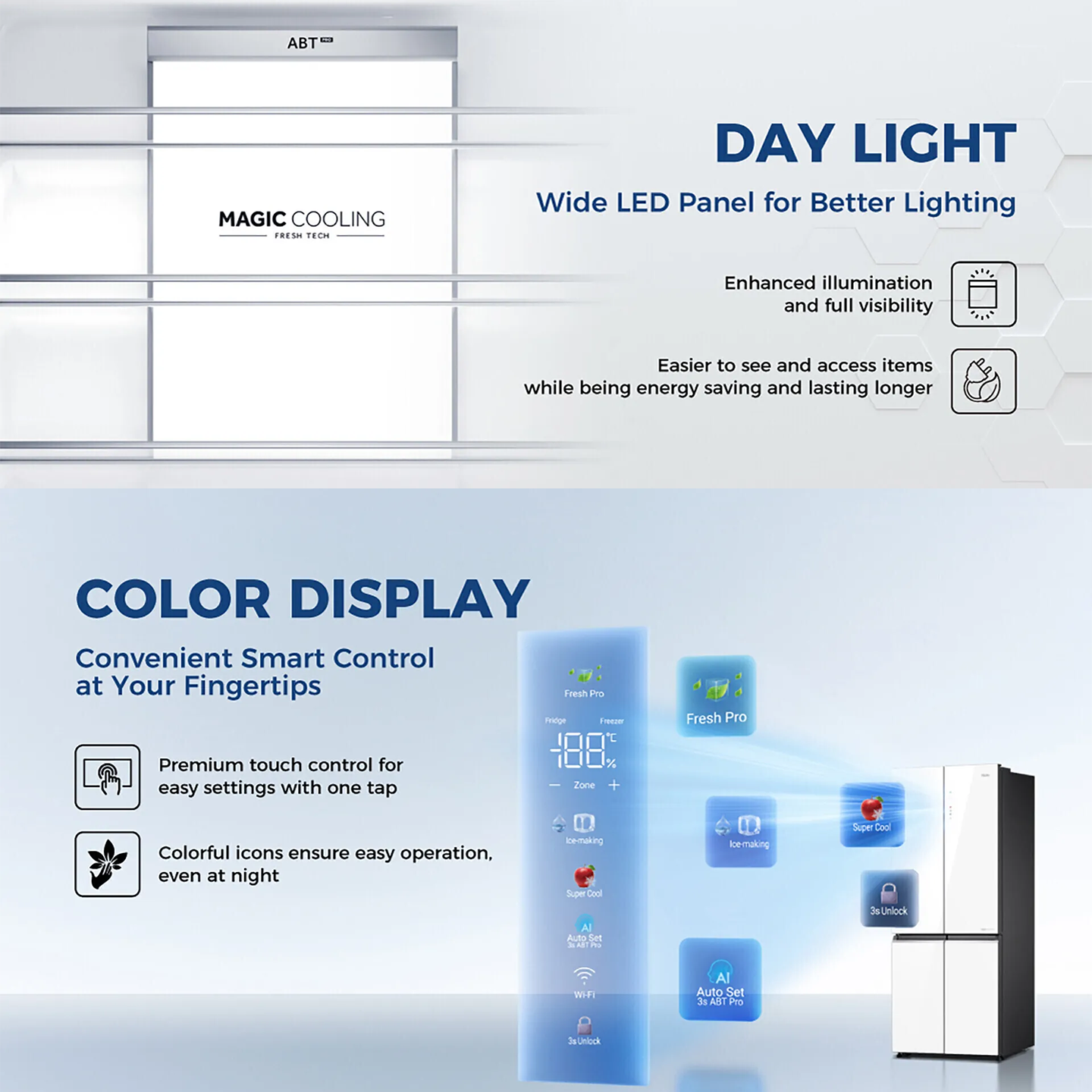 Haier 618L Multi-Door Inverter Glass Fridge White (HRF-IM618HG)