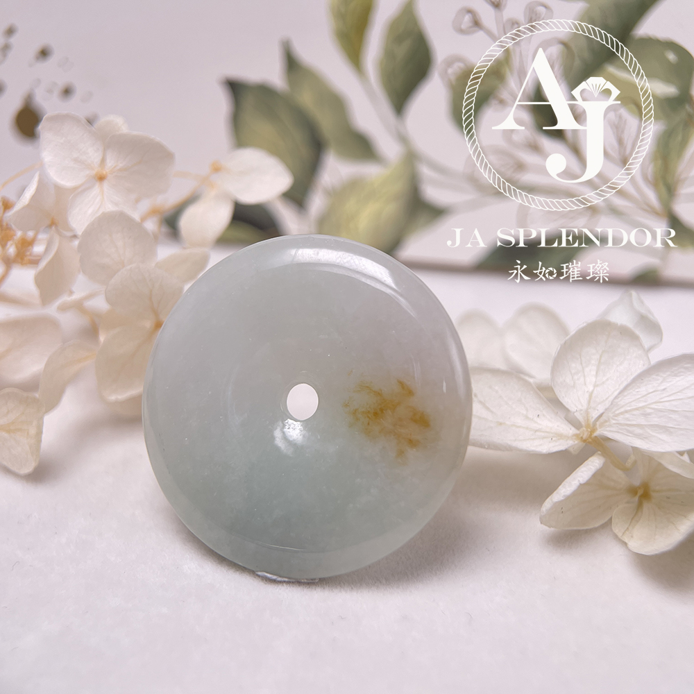 JN-202 天然翡翠A玉 灑金水潤平安扣