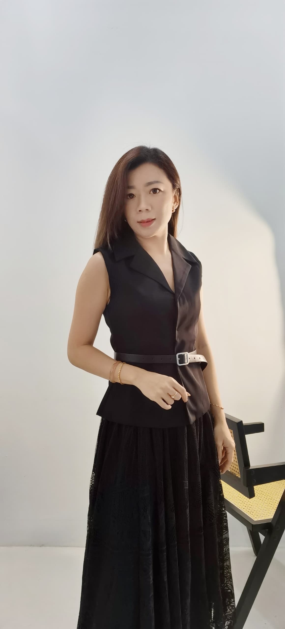 2966 PREMIUM VEST LACE DRESS SET 轻奢风Vest蕾丝半裙套装 