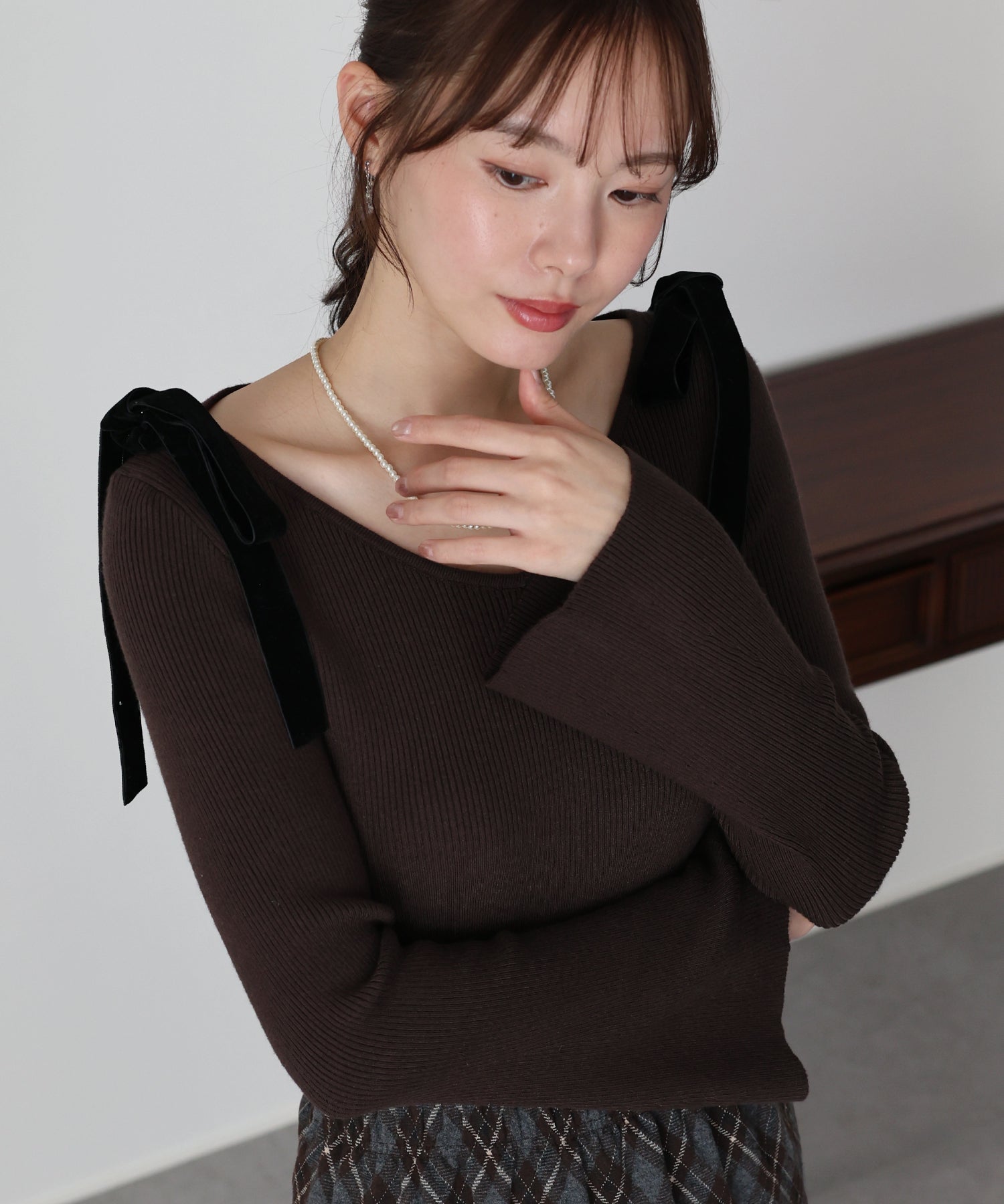 <限量現貨><JP> Shoulder Bowknot Soft Knit * 3色入