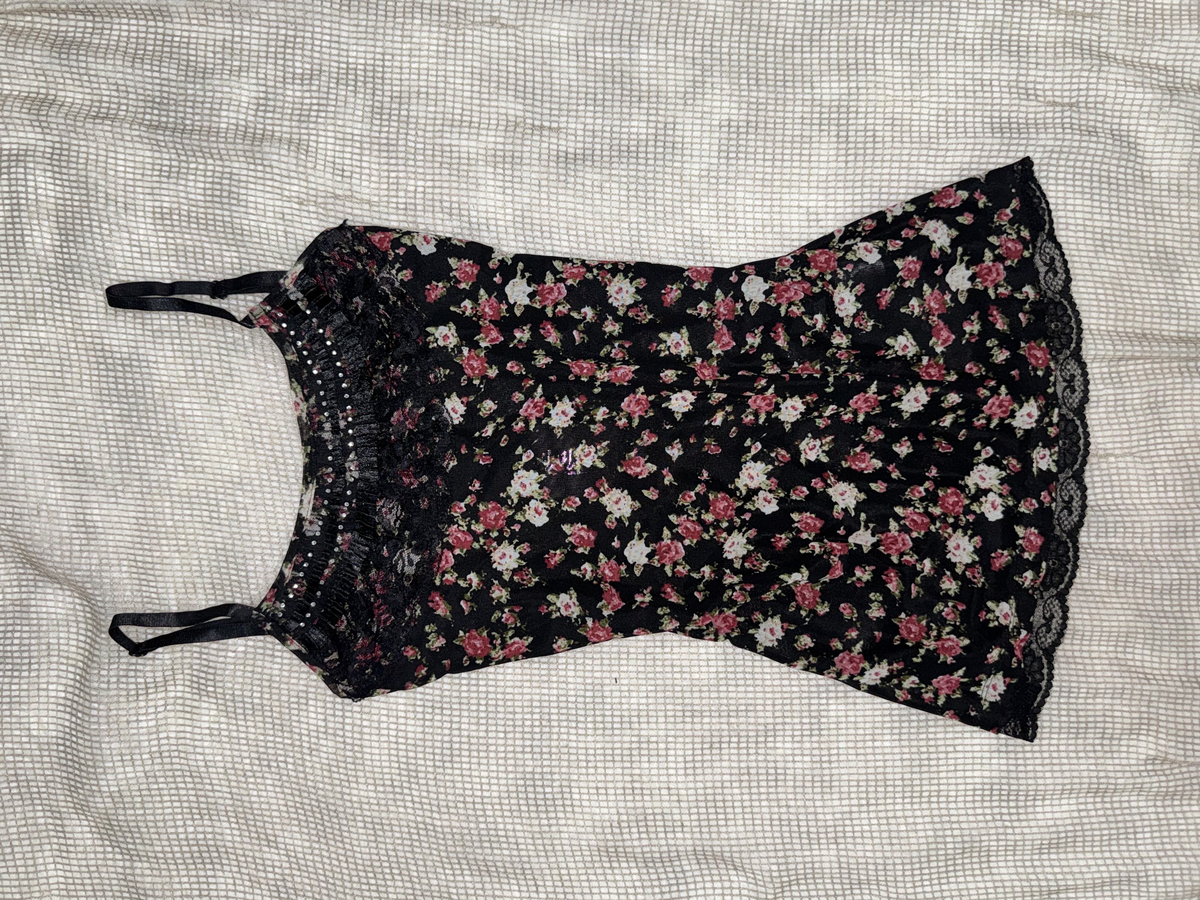 Ditsy Floral Mesh Lingerie Top 