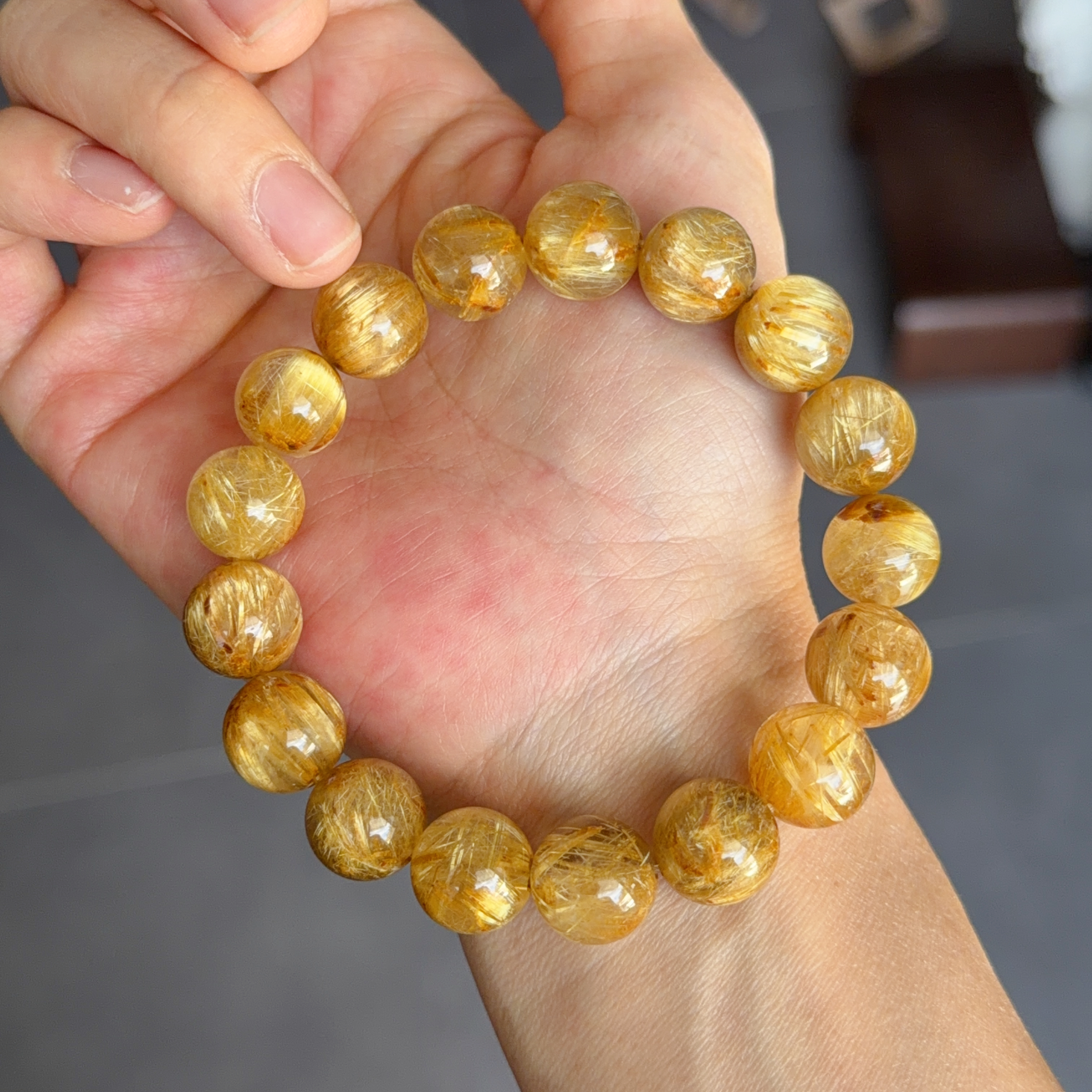 12.6mm金鈦晶手串