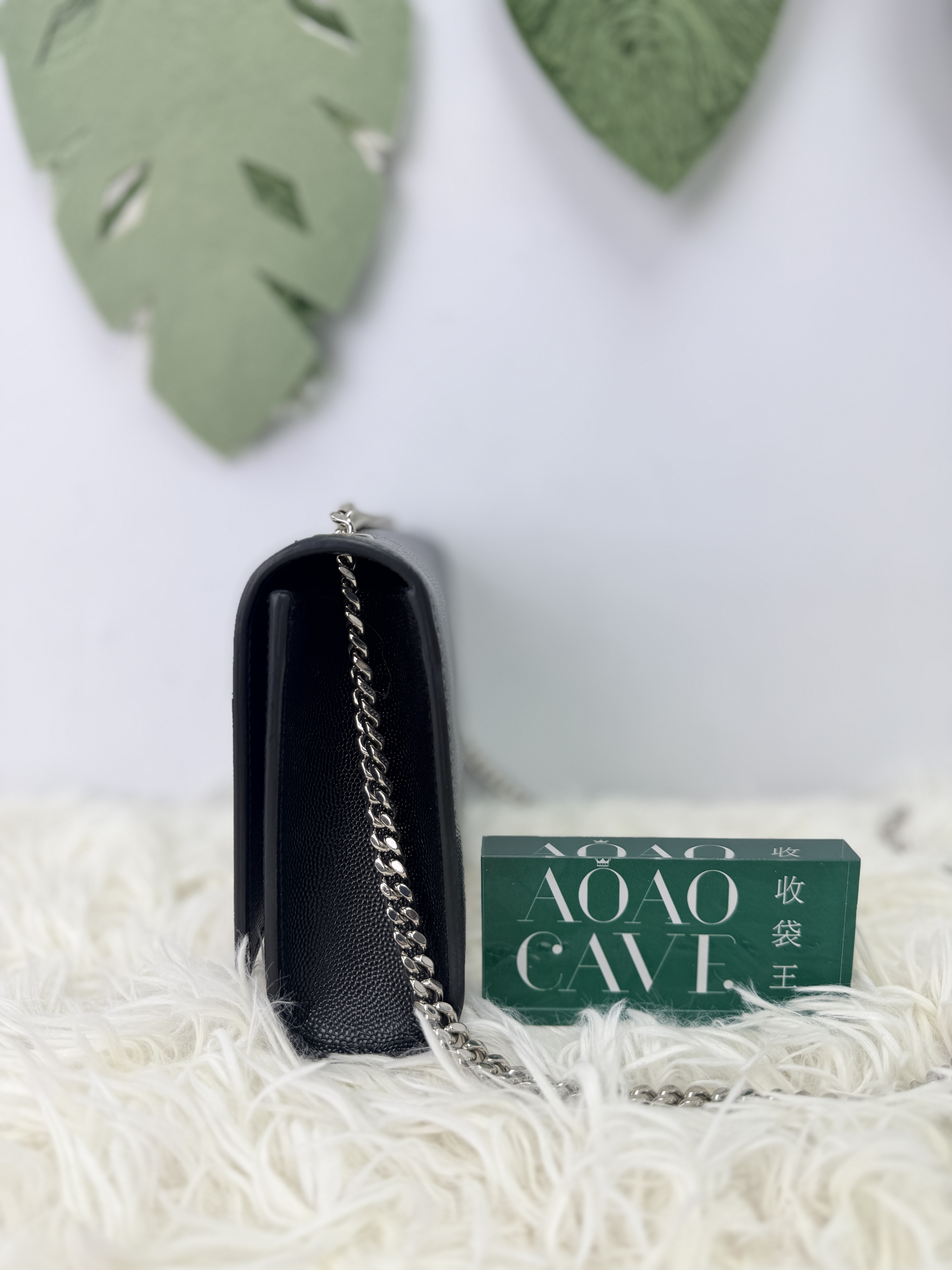 YSL 🤍PRE OWNED 黑銀魚子醬鏈條包 斜孭包🖤 