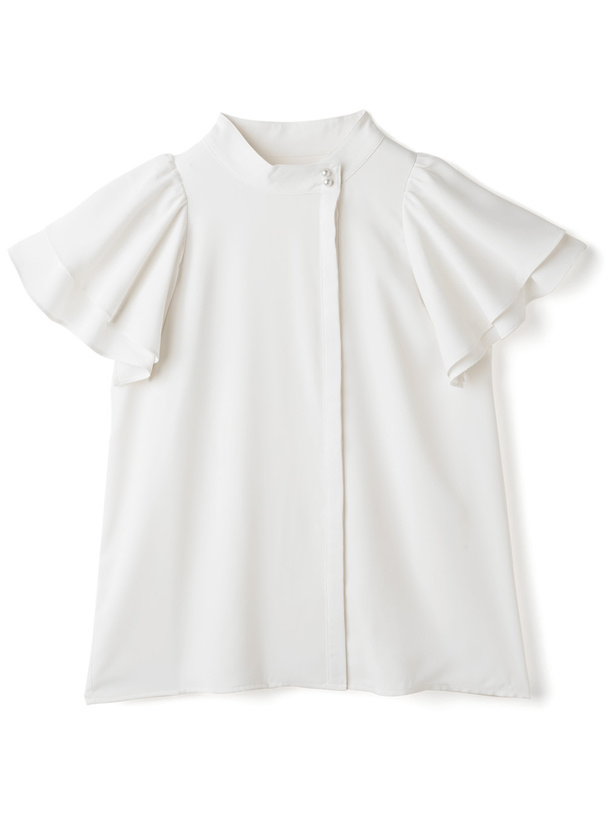 珍珠扣花瓣袖上衣 [al151]