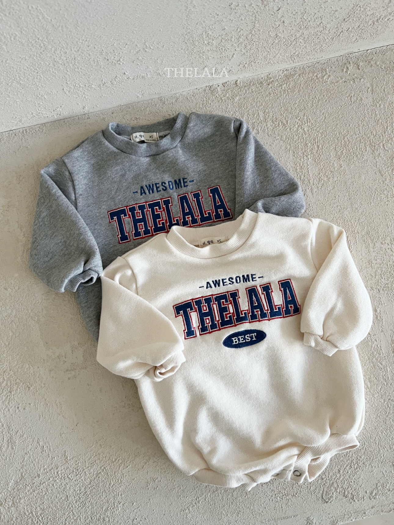 🌸預訂 韓國直送🌸🇰🇷THELALA兩色親子款標誌刺繡貼花長袖包屁衣