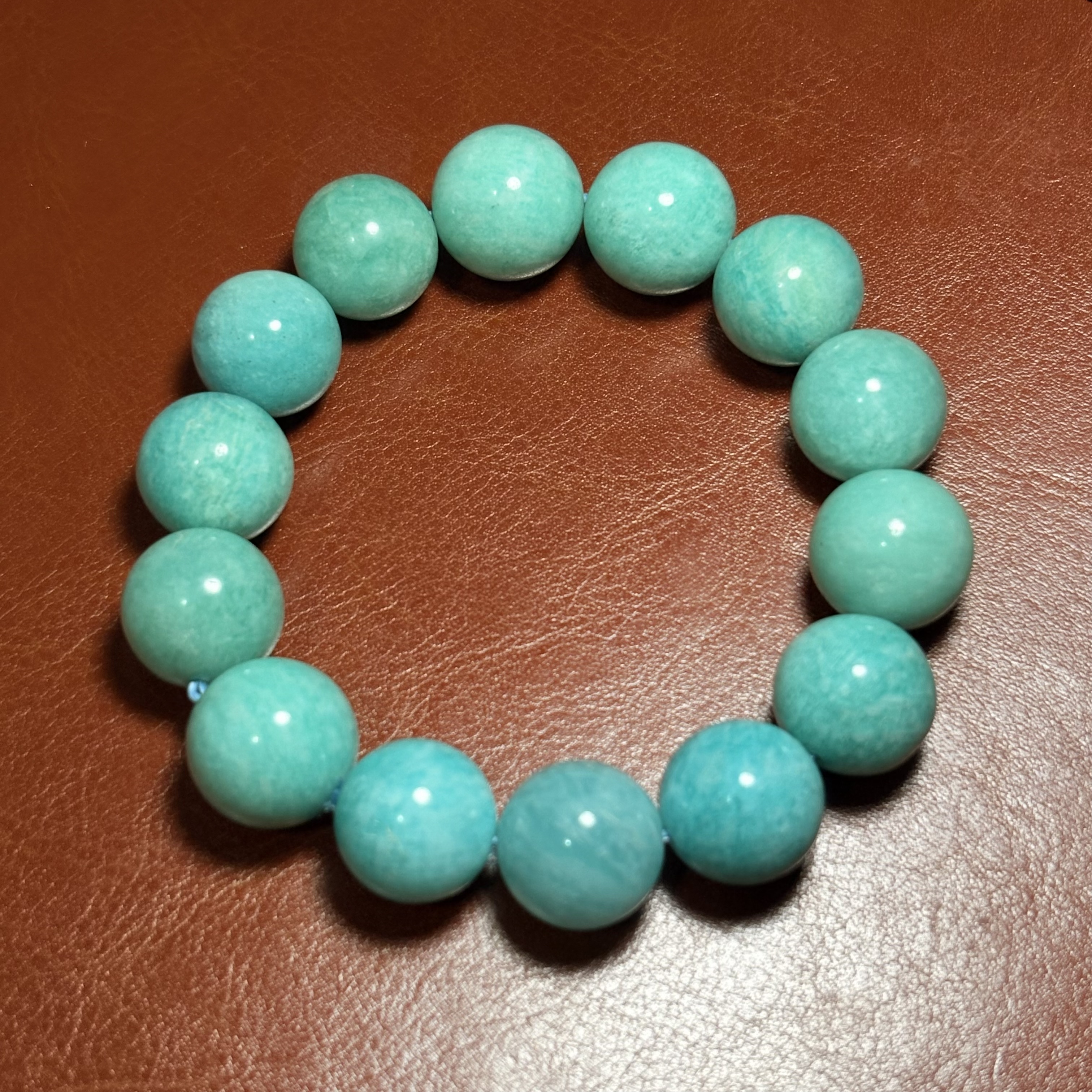  【好運】天然 天河石 手串 No. 2733｜規格: 16mm珠/17cm內圈｜附送證書