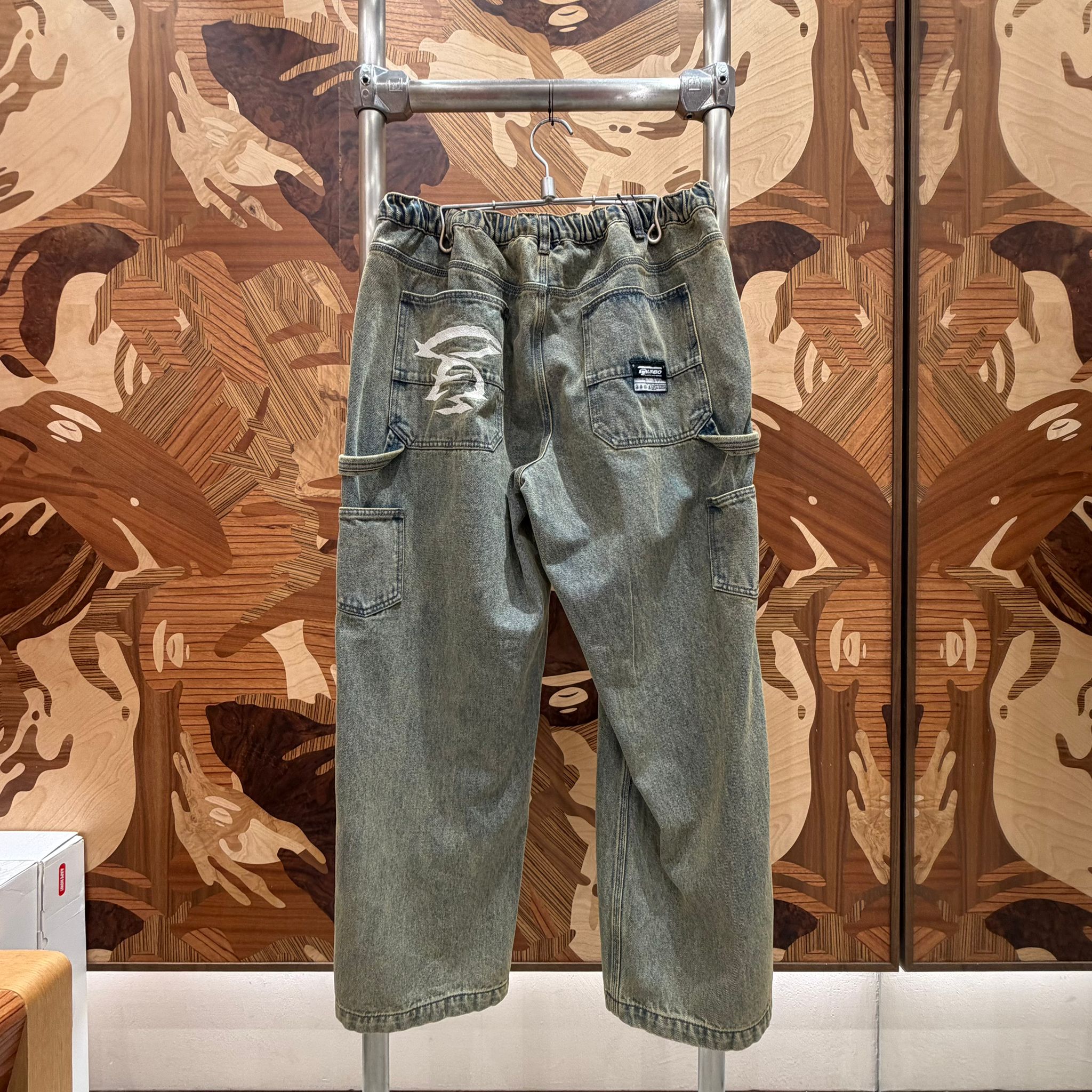 AAPE AAPEUNVS moonface washed denim pants (D601)