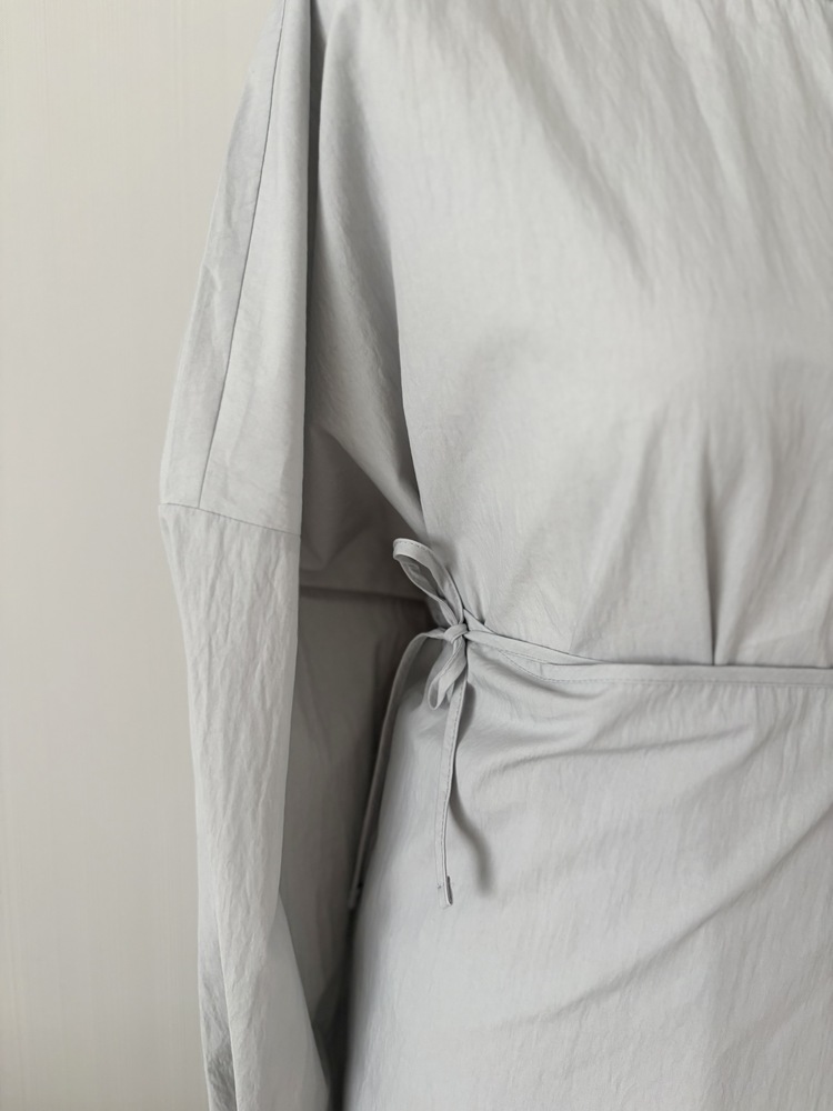 Wrap-Accent Dress (Misty Blue)