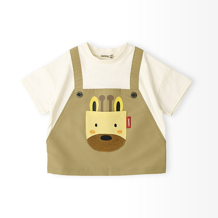 🇯🇵預訂 日本直送🇯🇵Zoomic兩色動物口袋前後印花吊帶短袖T恤