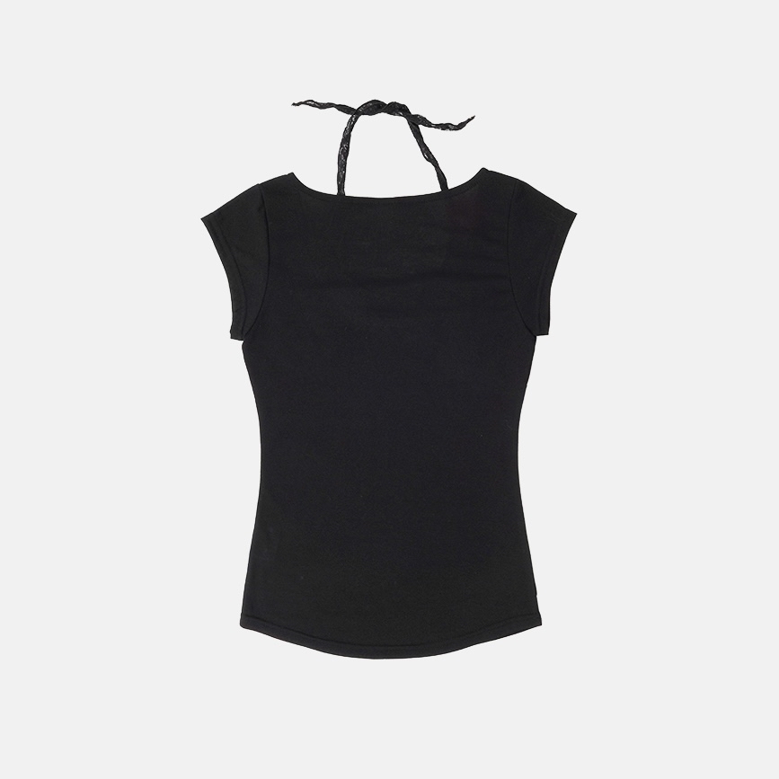 Lace-Trim Halter Layered Top