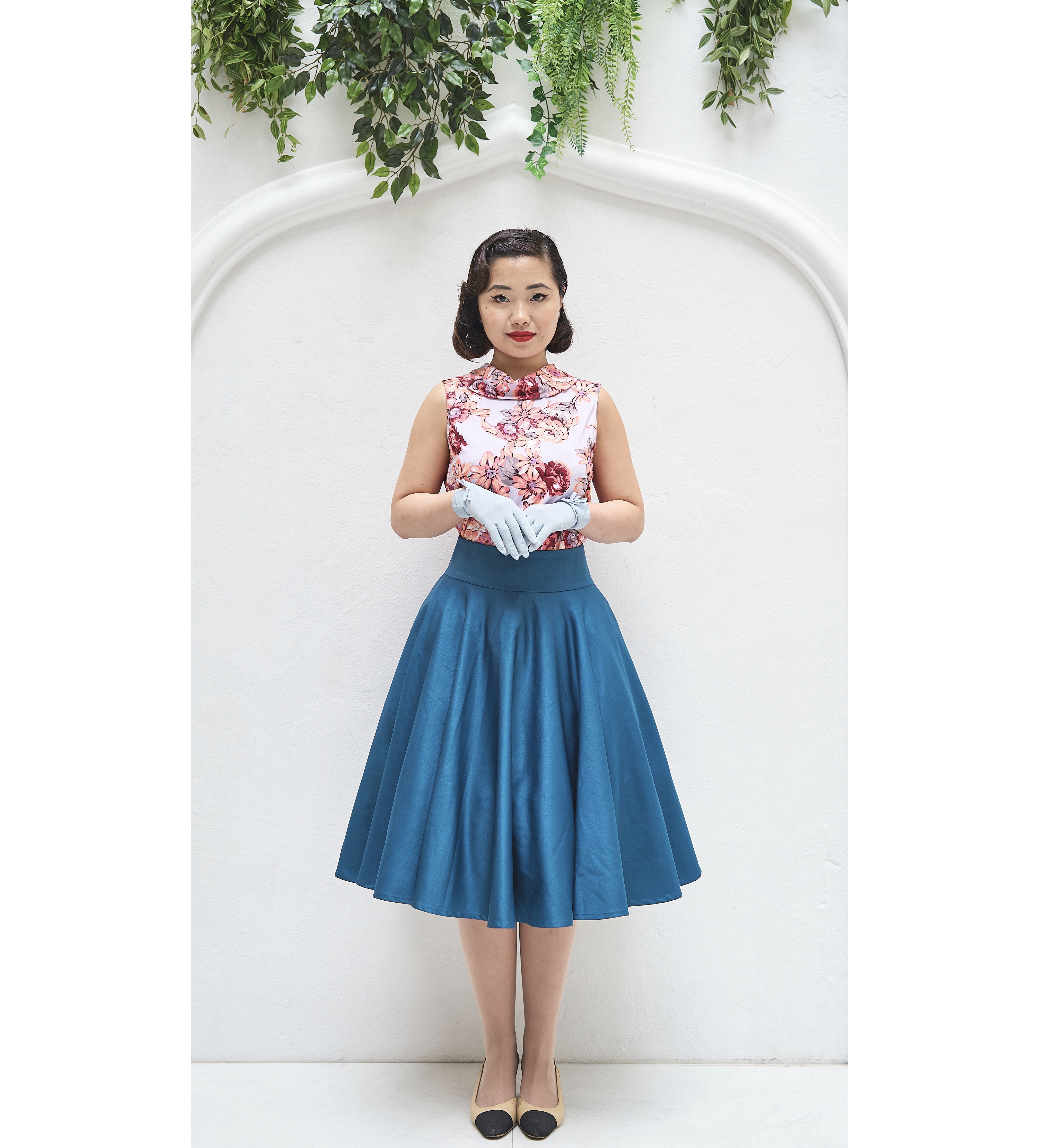 (Ready/Custom-Made) - Vintage High Waist Swing Table Skirt - 7 colour available (FM041）