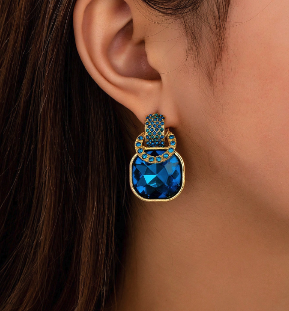 Crimson Luxe Gem Drop Earrings