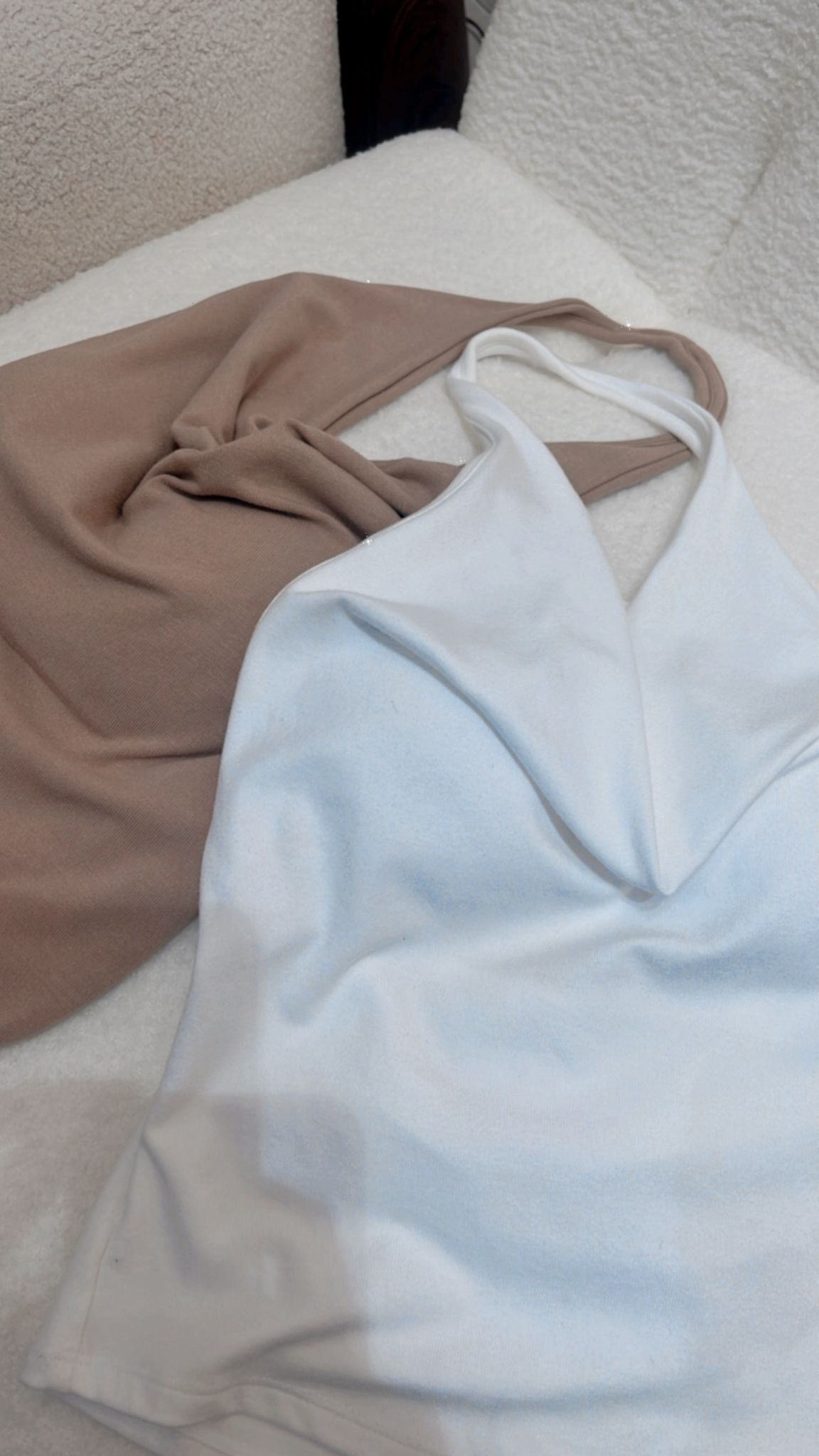 ♥︎親膚Halter-neck Draped Bra-top