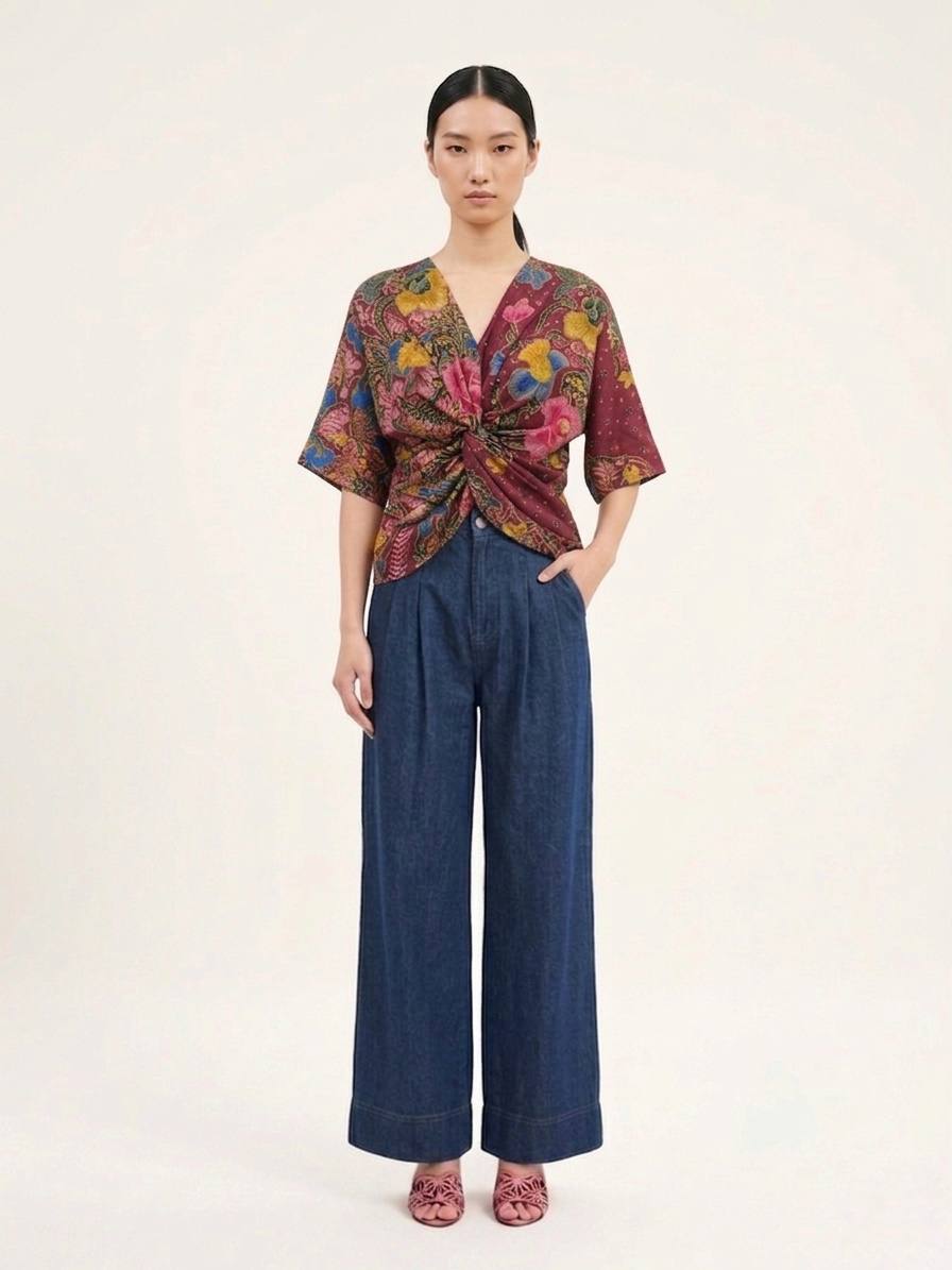 T8816 - Knotted Batik Top