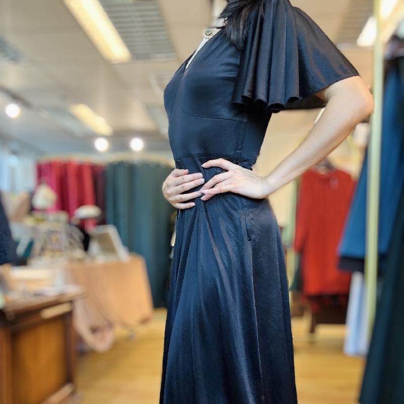 Vintage Micalady Tokyo Jonathan Logan New York 1980s Does 1940s Style Little Black Dress (PP001)