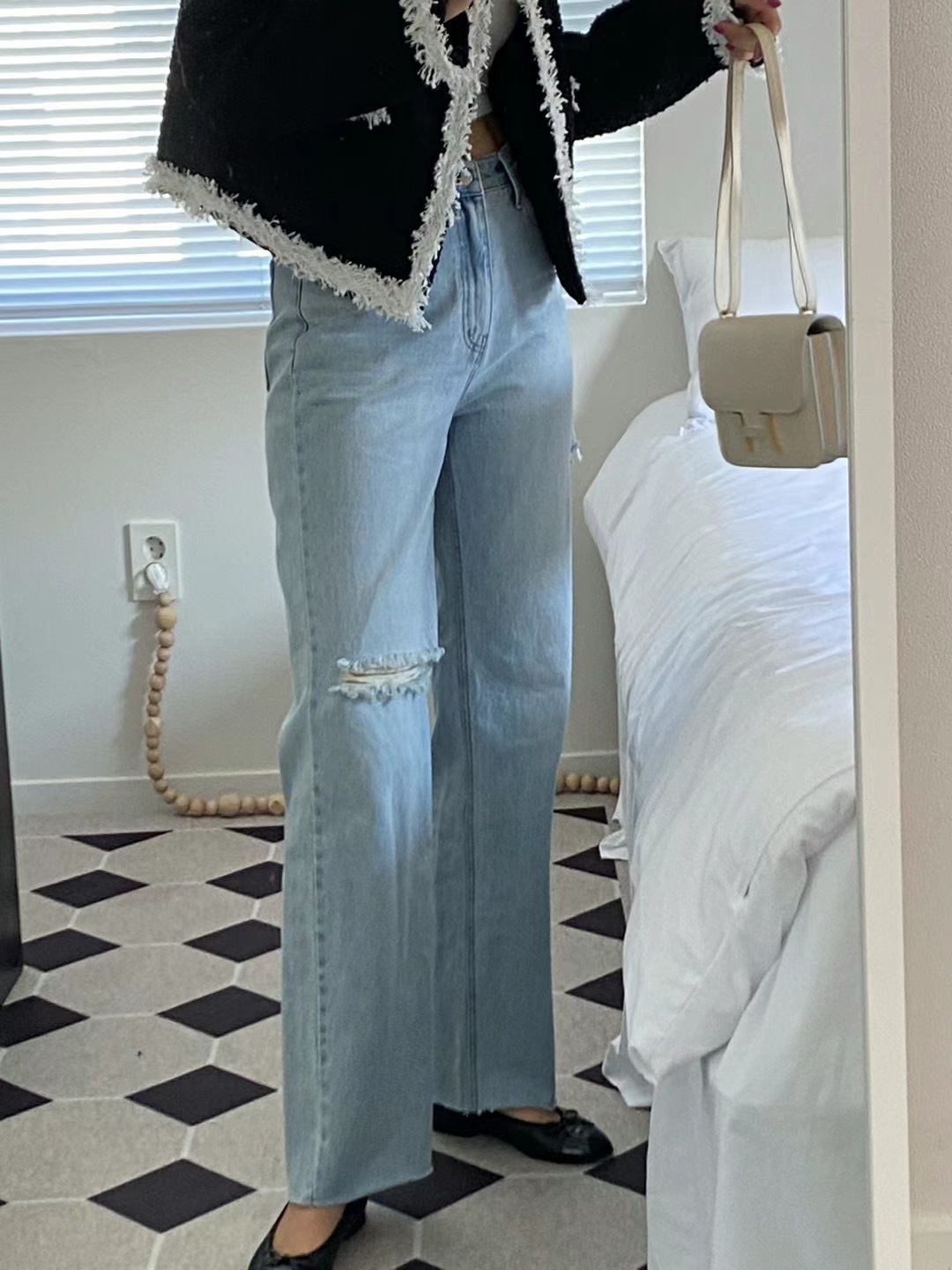 ♥︎隨性直腳擦破Ripped Jeans