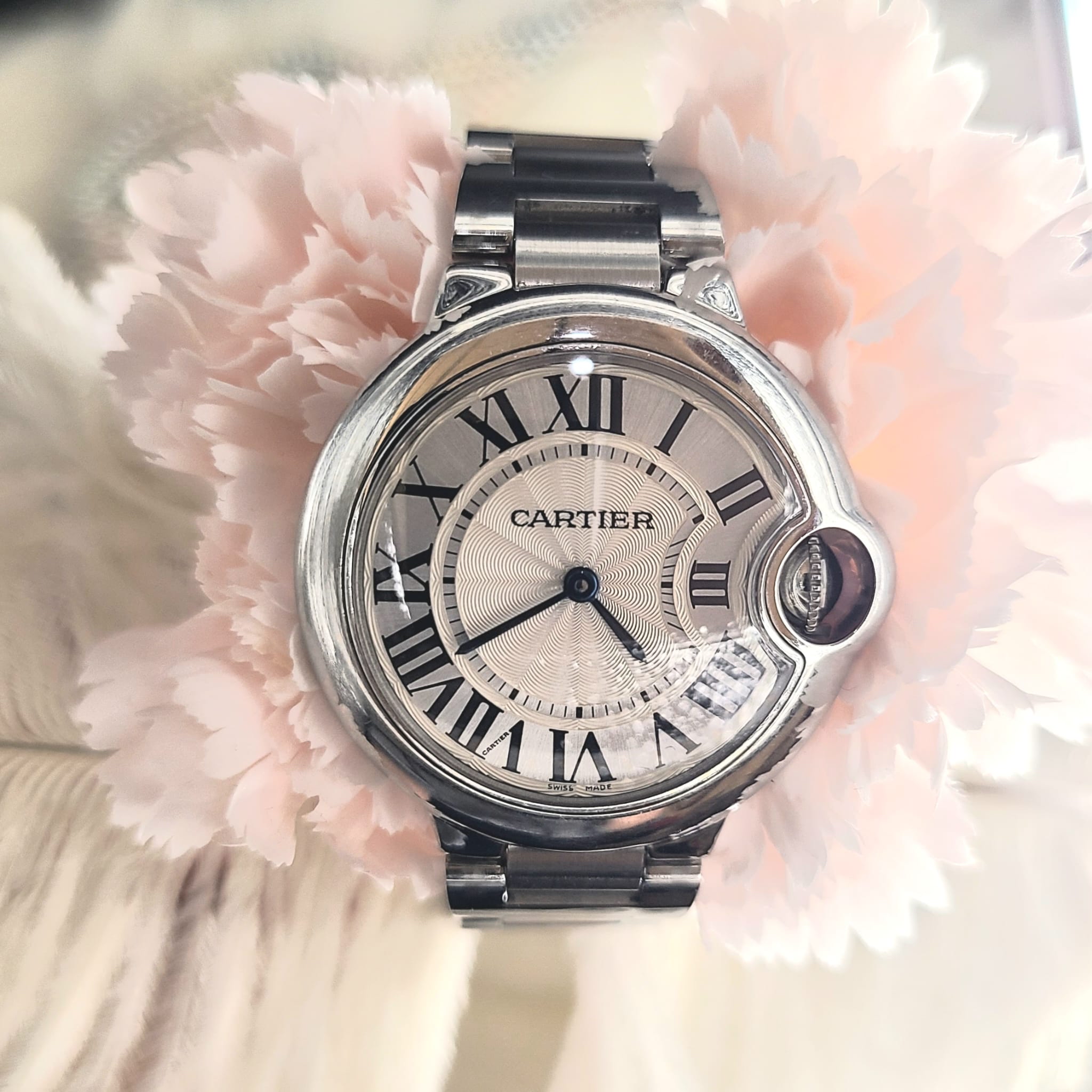 Cartier 藍氣球精鋼石英錶