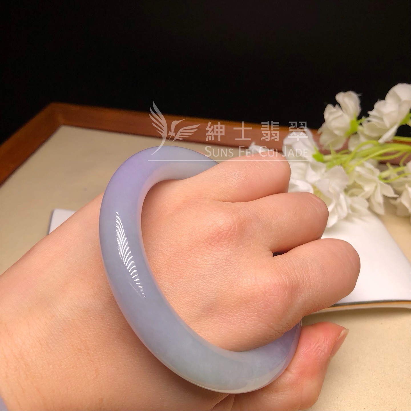 會卡水翻沙茄紫春彩圓鐲59mm C06146