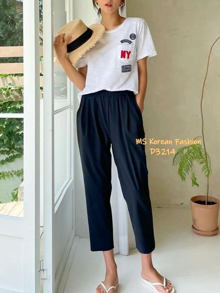 D3214 韓國🇰🇷冰涼料休閒褲