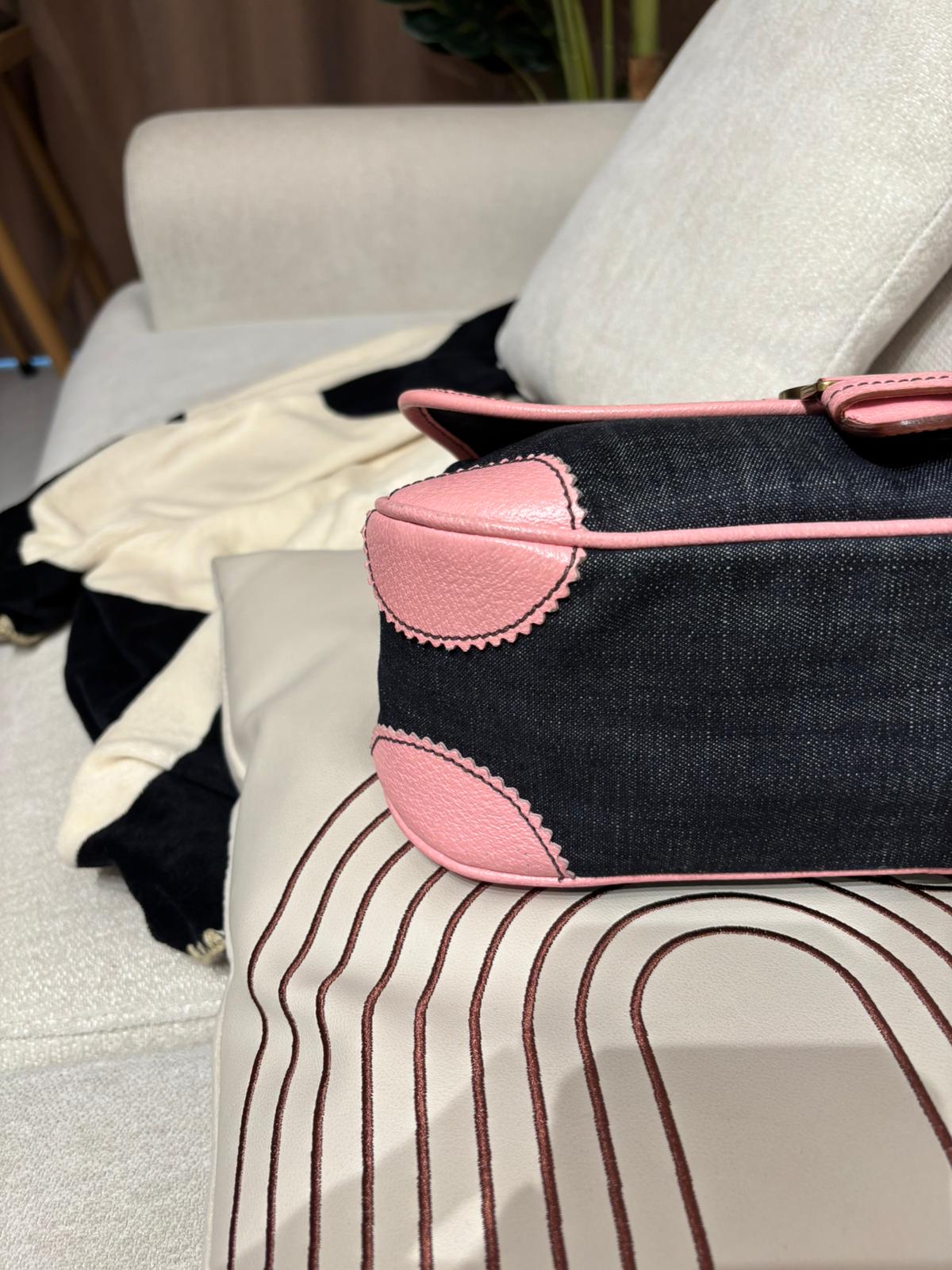 Miu miu denim hobo flap bag 100%Authentic ,90%new