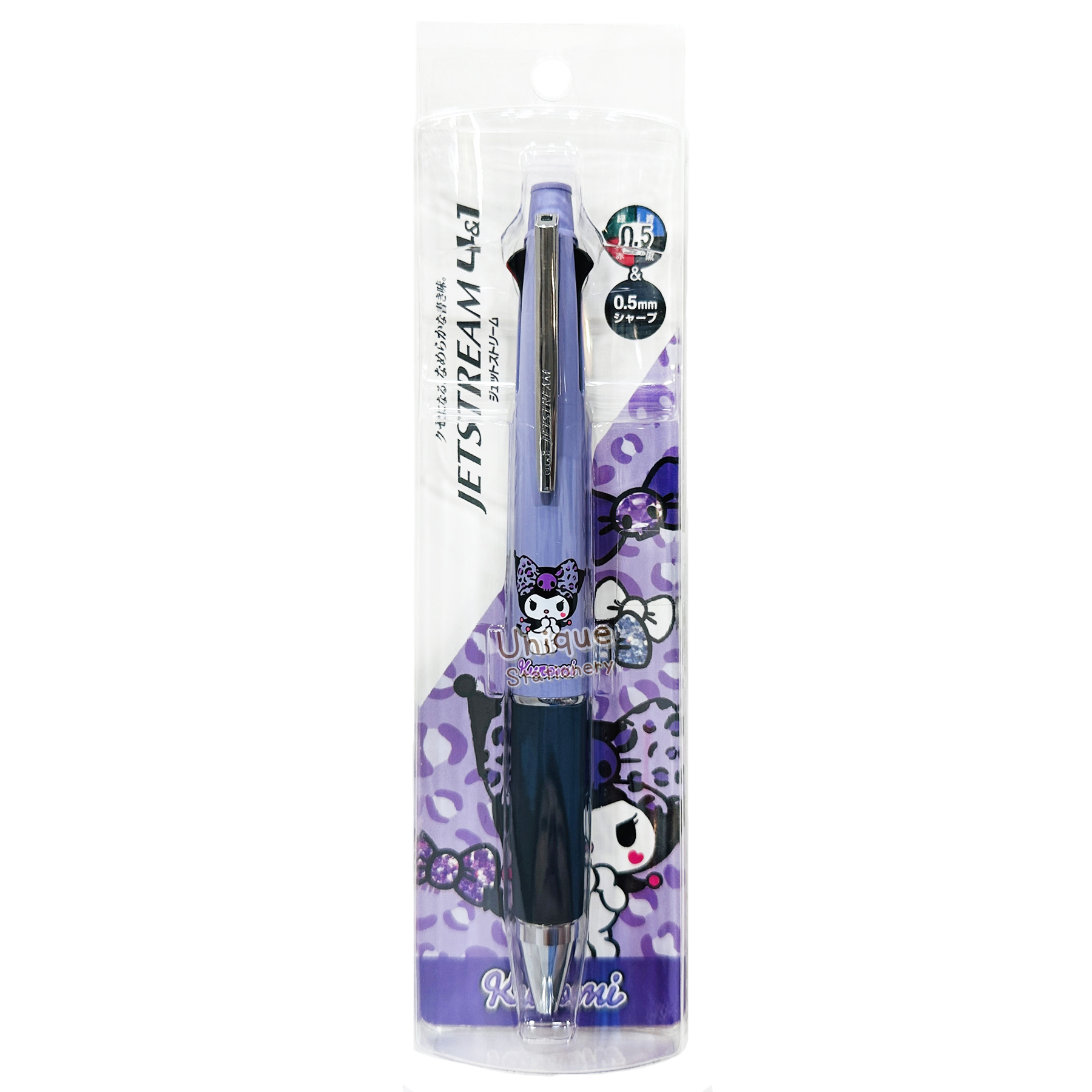 現貨｜Sanrio Kuromi 日本製 uni Jetstream 4&1 多功能 5用筆 0.5mm 4色原子筆 + 0.5mm 鉛芯筆 (307866)