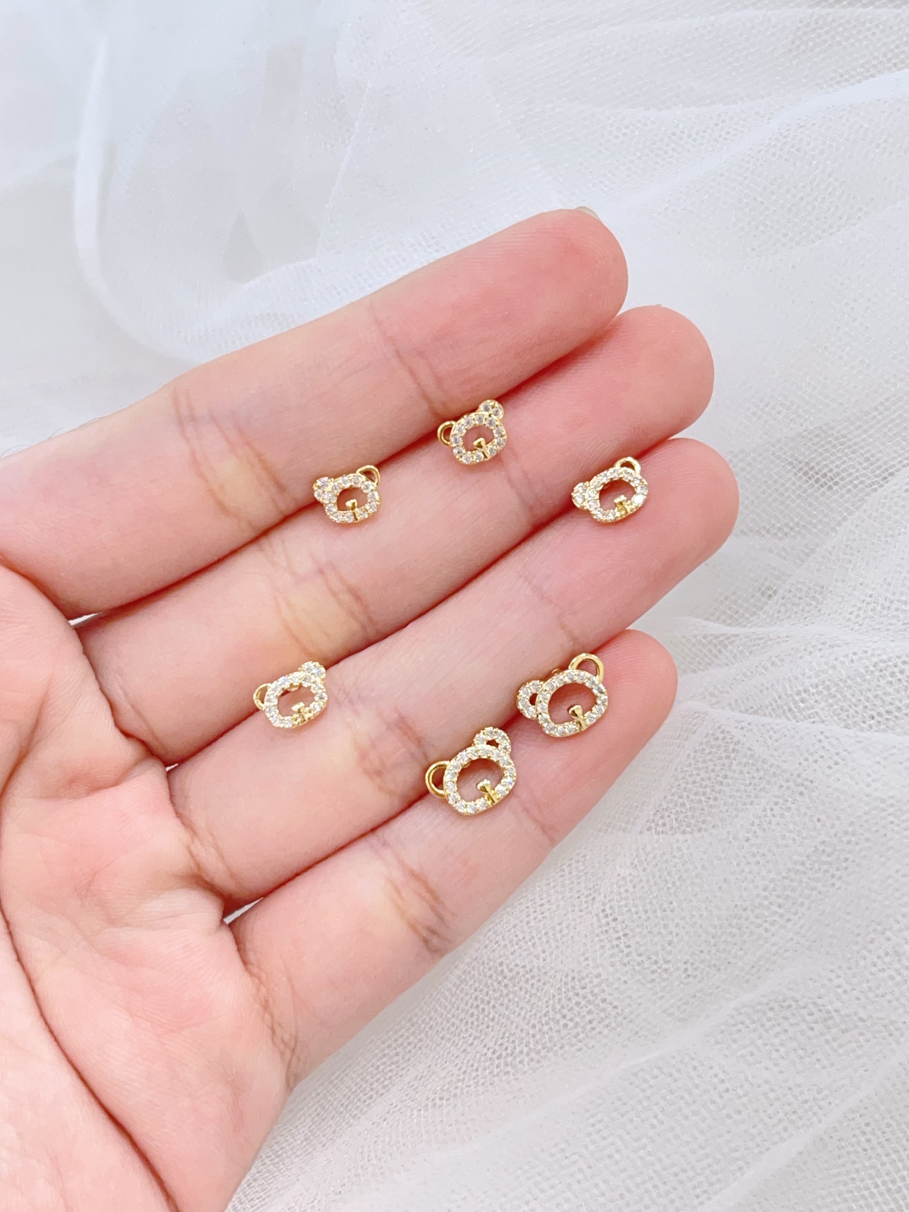 可爱小熊全家桶耳环套装