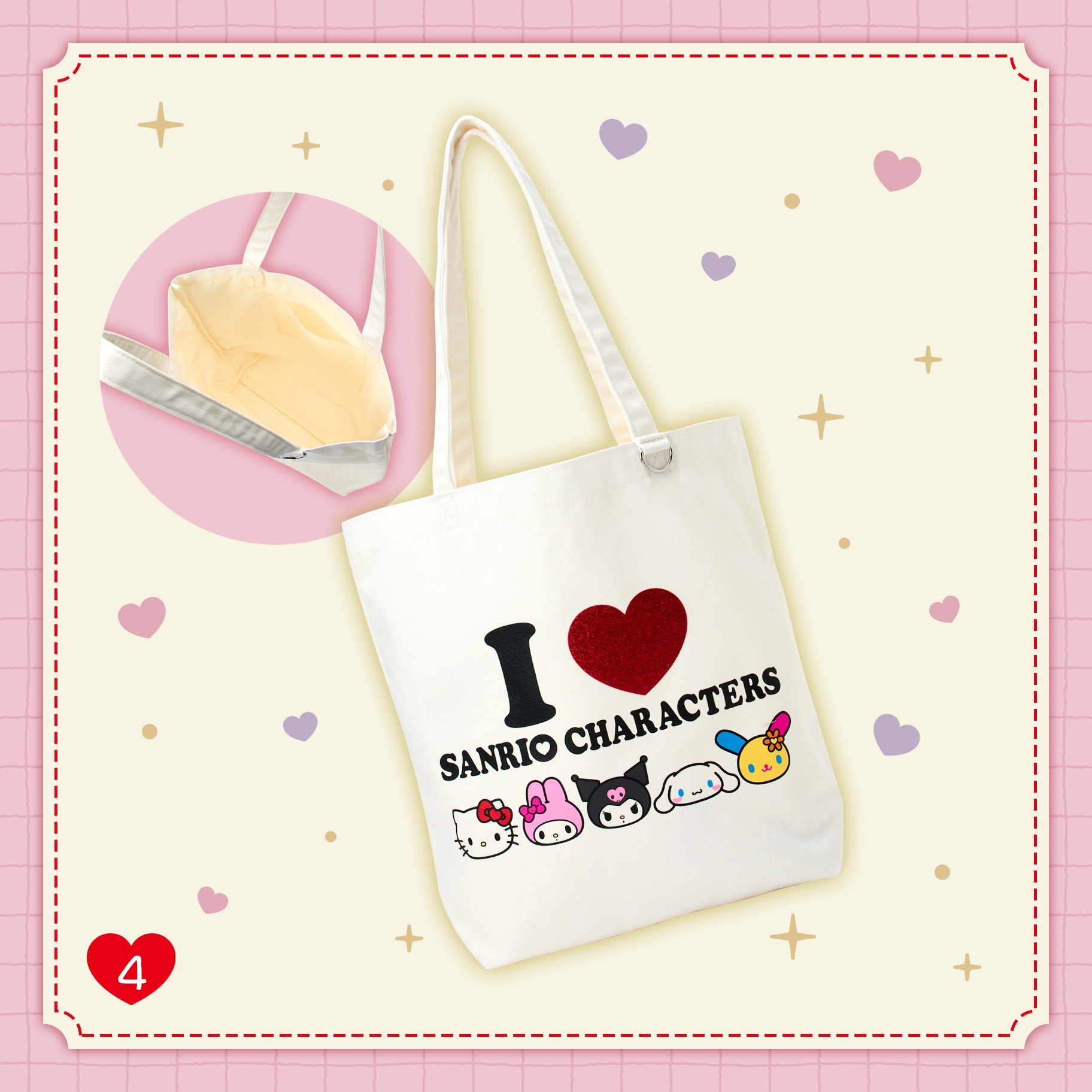 🌸 【預訂】I ♡ SANRIO CHARACTERS - No.4-Tote Bag
