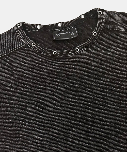 Viper Cotton Rib Round Neck Long Sleeve - Black