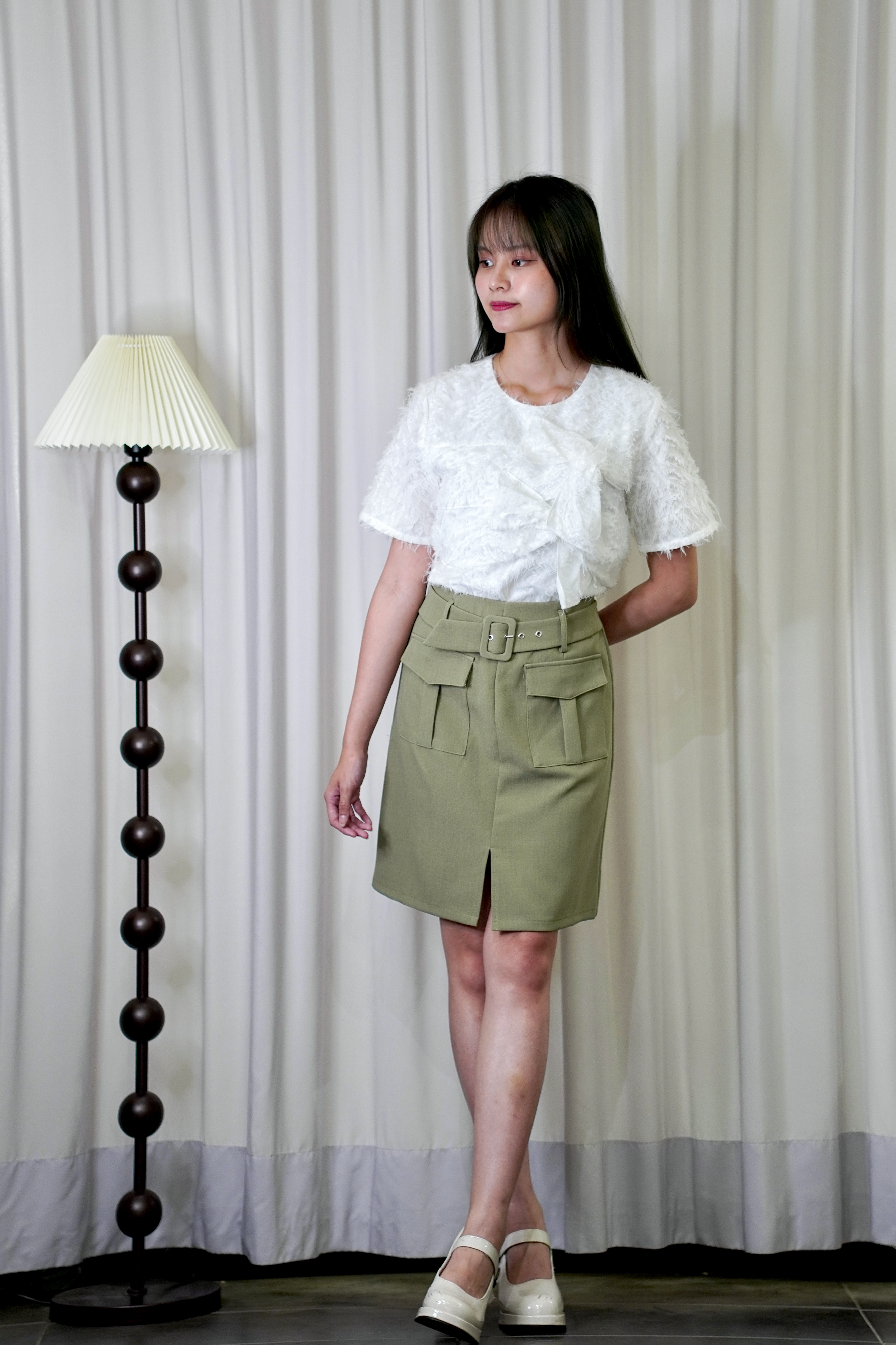 250161 Aria Structured Mini Skirt