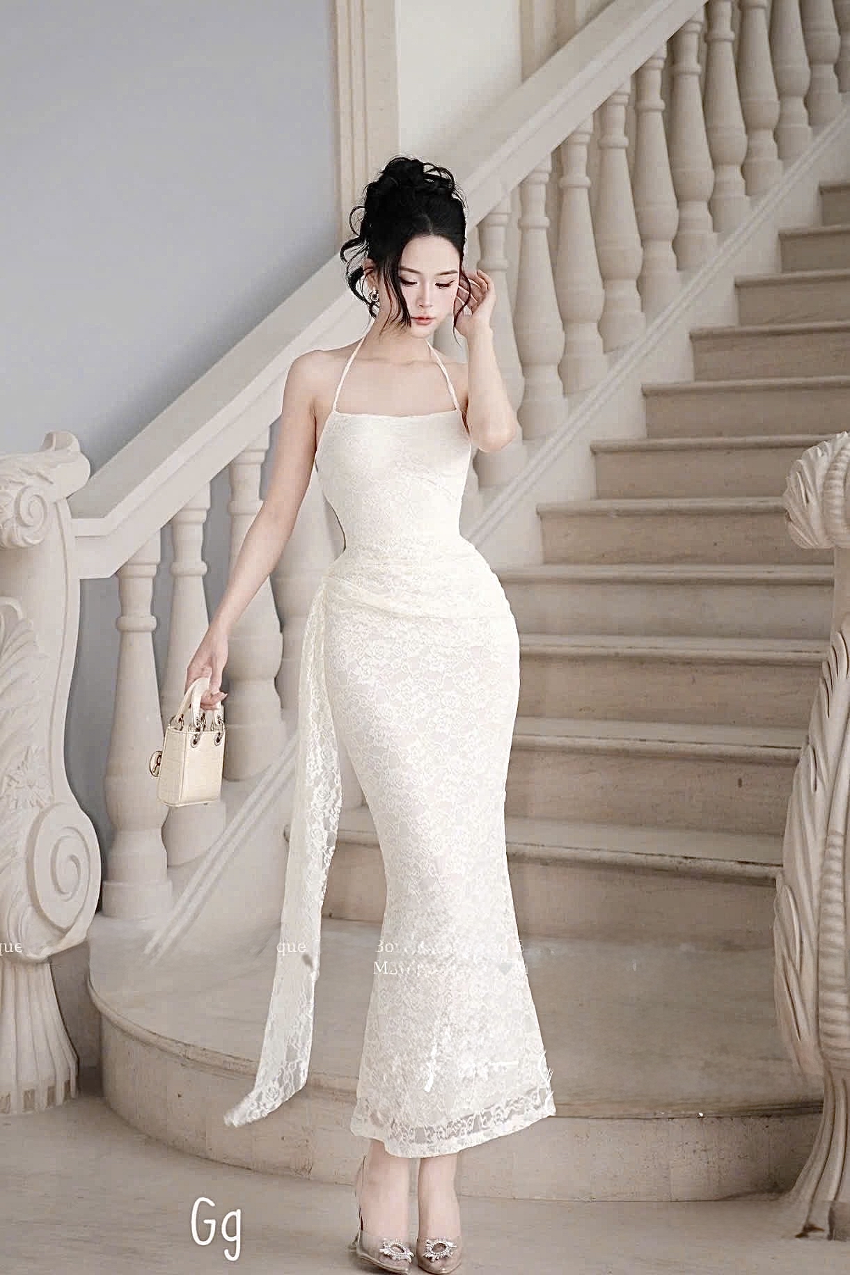 蕾絲洋裝優雅长裙