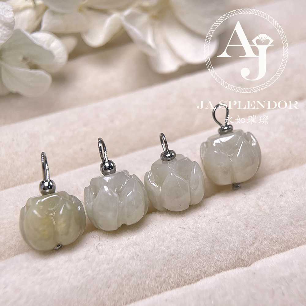 FBG26-H03 淡紫色立體蓮花純銀吊墜 (送鈦鋼項鏈)