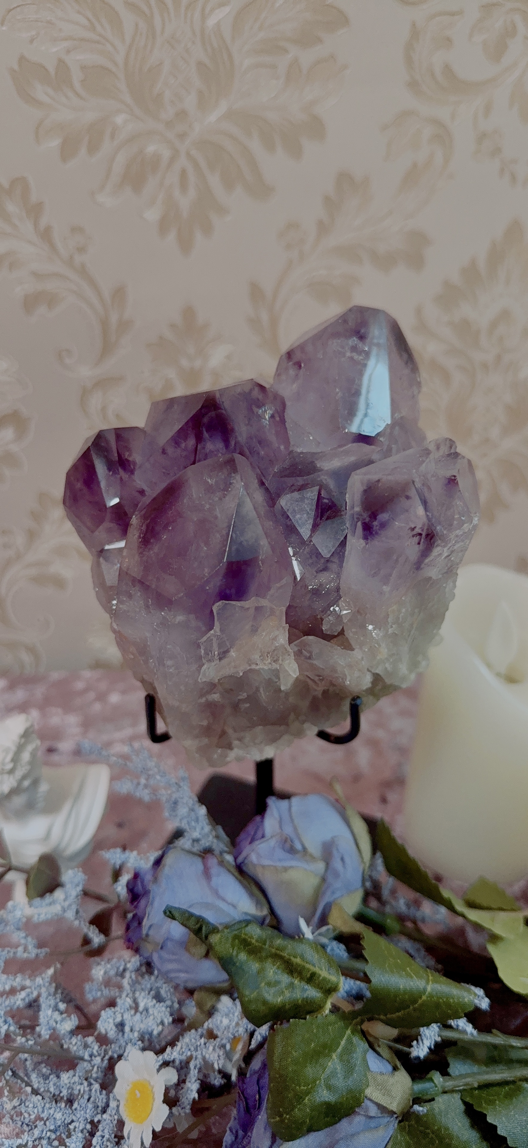 巴西教堂風紫幻影水晶簇