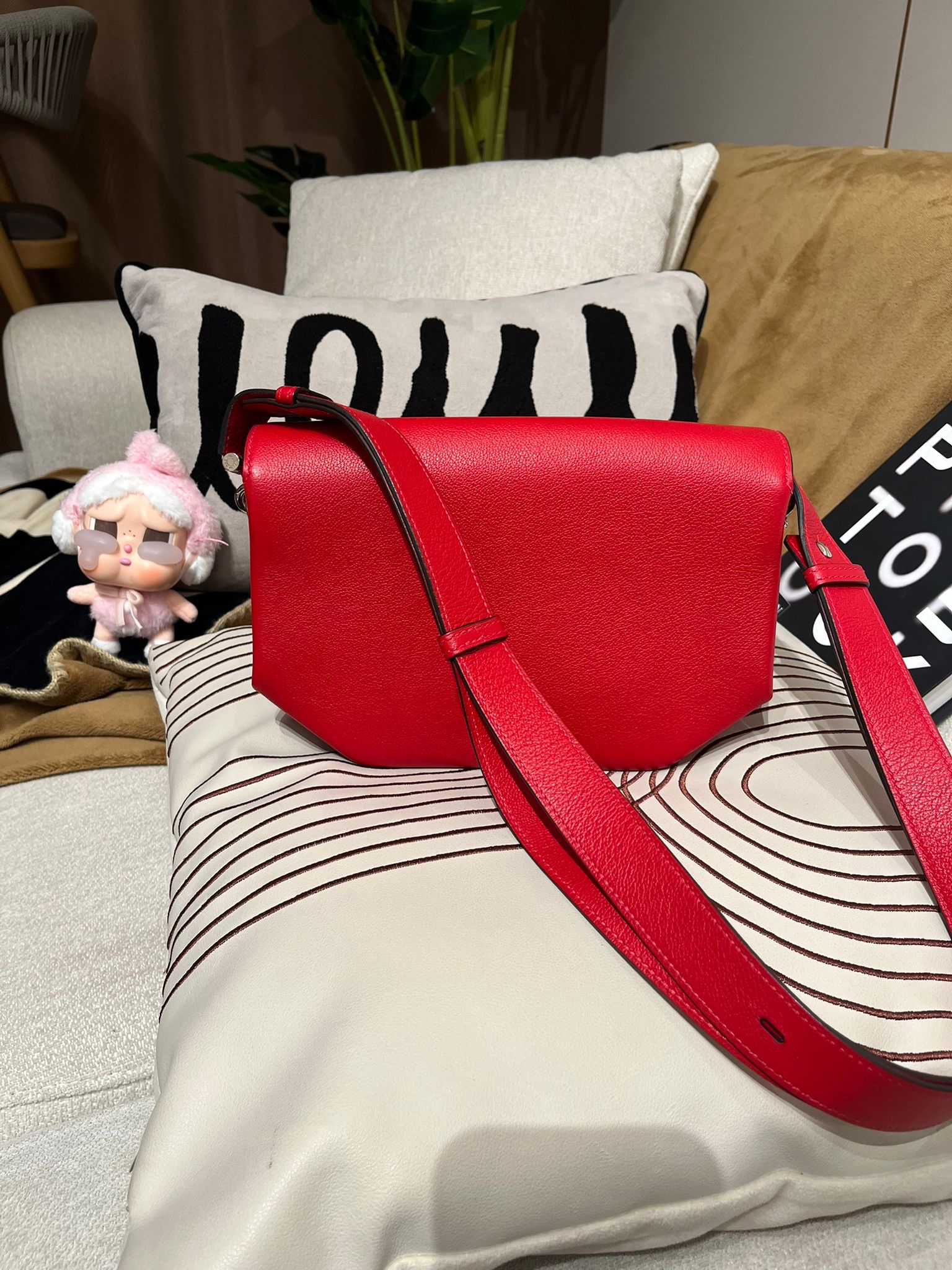 HERMES OPLI, Q5 ROUGE CASAQUE SHOULDER BAG STAMP C, 100%Authentic ,98%new ✅Dust bag 