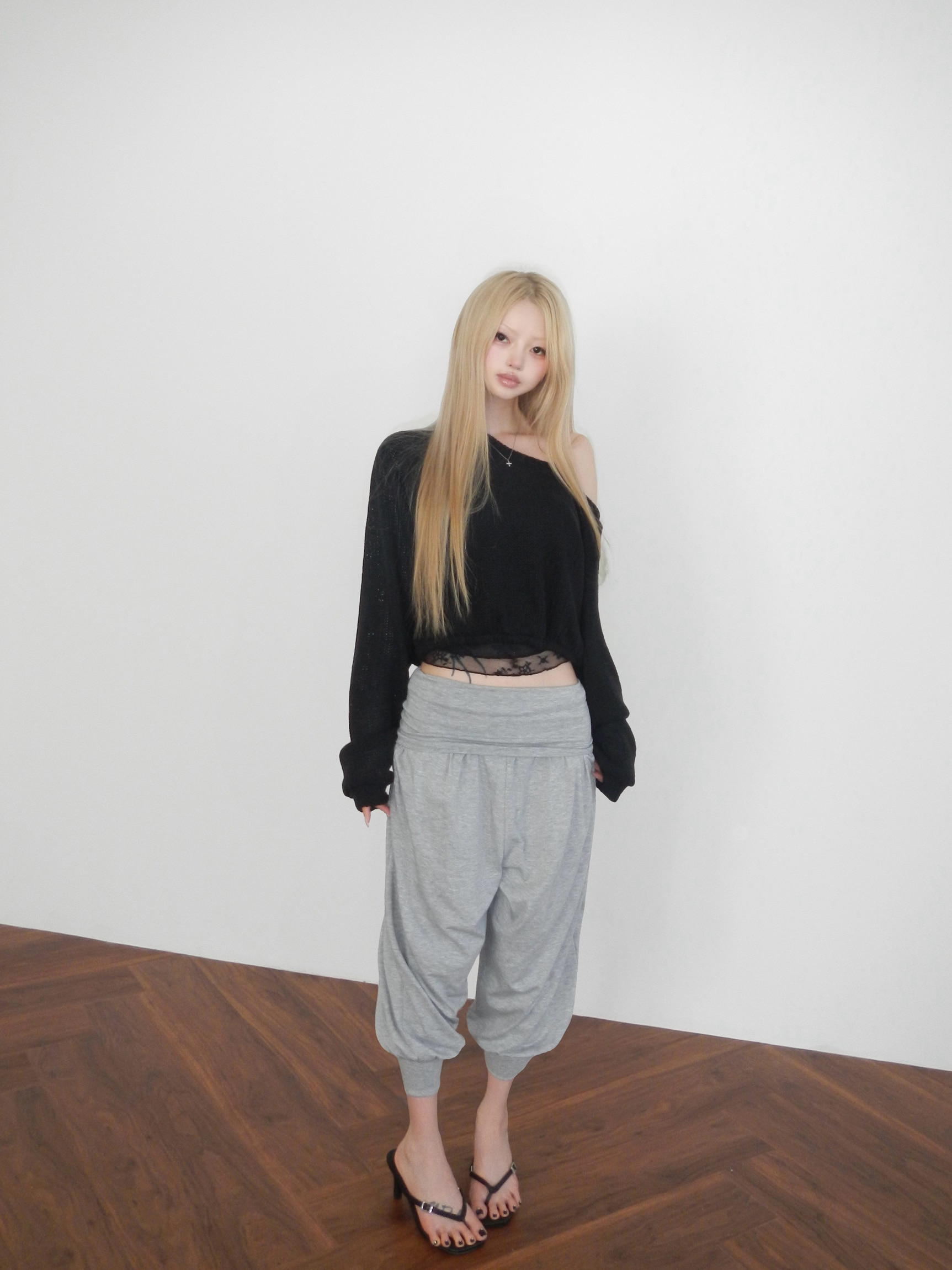 Foldover Waist Capri Pants
