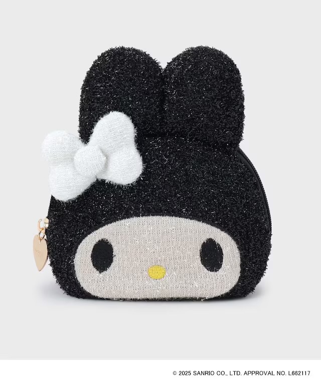 日本服裝品牌-OPAQUE.CLIP X MELODY KUROMI 閃閃斜孭袋/化妝袋